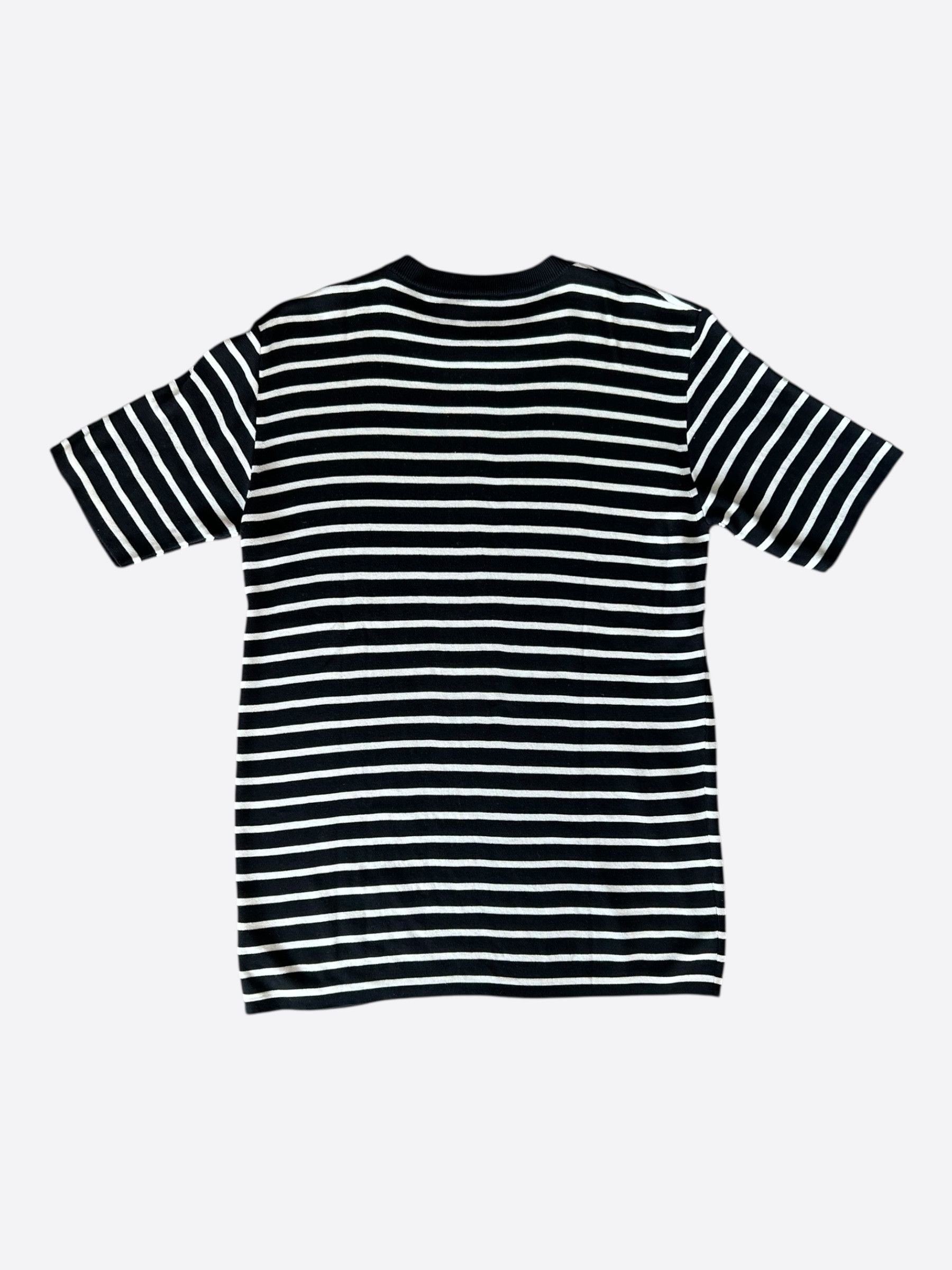 Dior Dior Black & White Striped Logo T-Shirt Size US XL / EU 56 / 4 - 2 Thumbnail