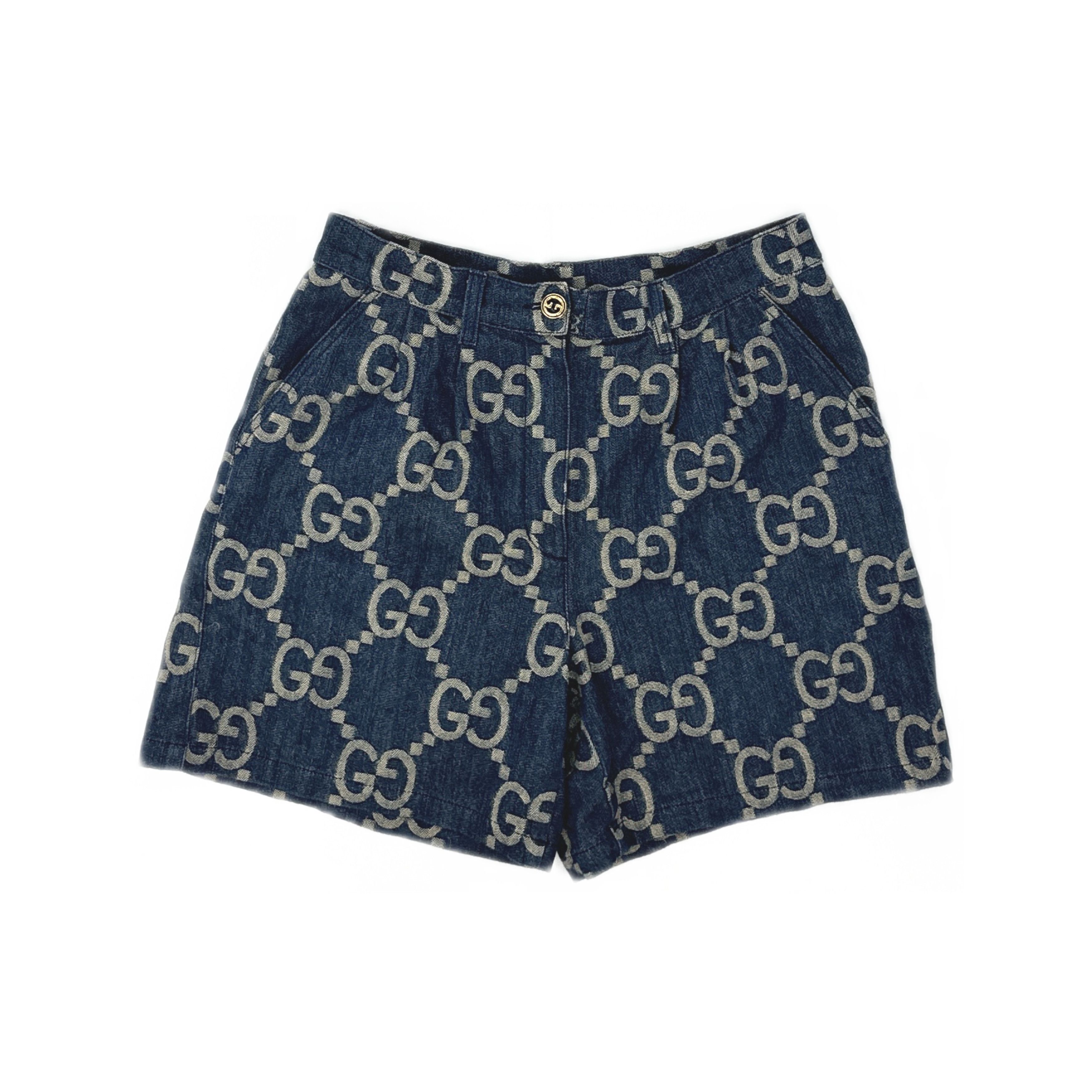 Gucci Gucci Monogram Denim Shorts Size 42 Size 28" / US 6 / IT 42 - 1 Thumbnail
