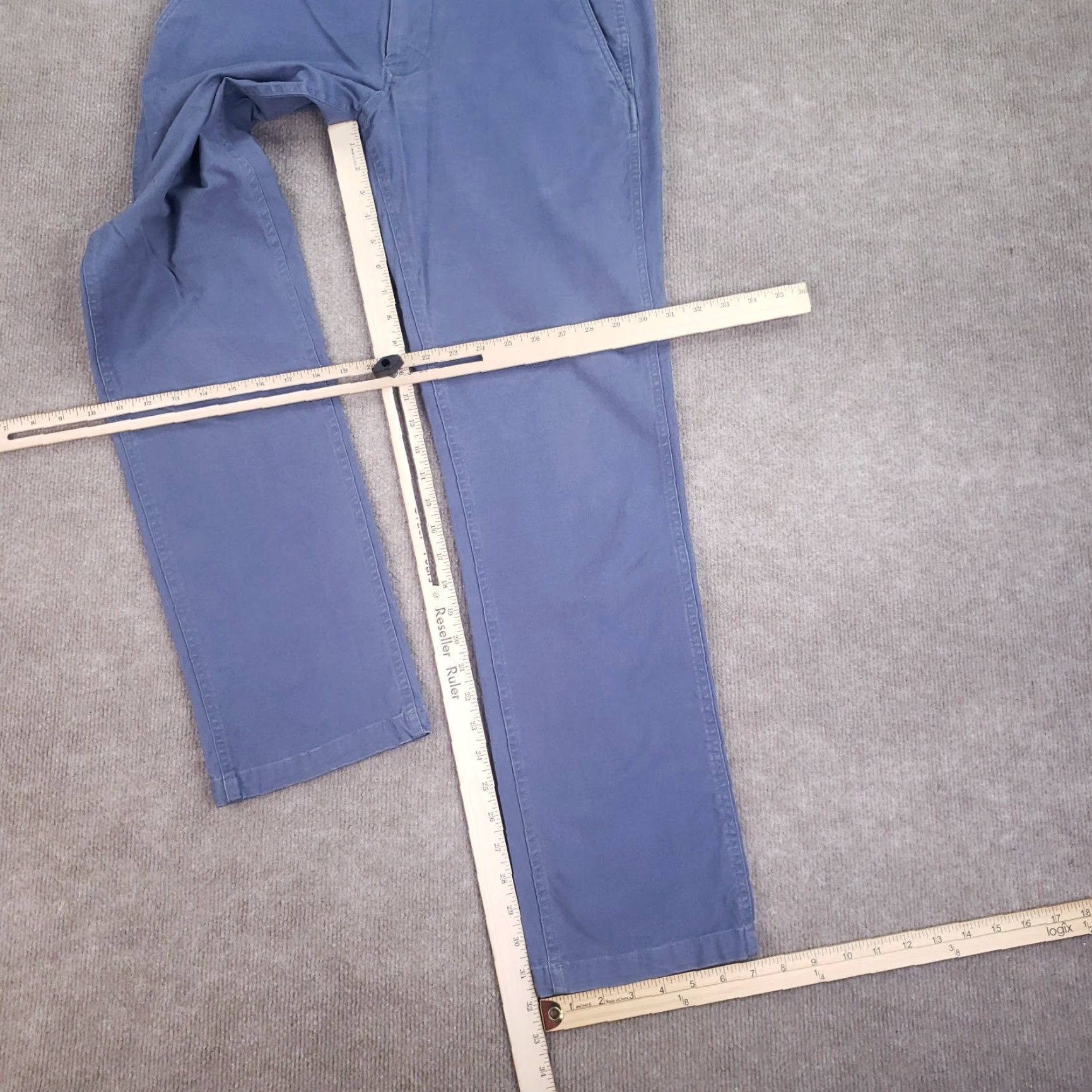 Bonobos VINTAGE Bonobos Chino Pants Mens 31x32 Blue Slim Fit Straight Leg Casual Cotton Size US 31 - 2 Thumbnail