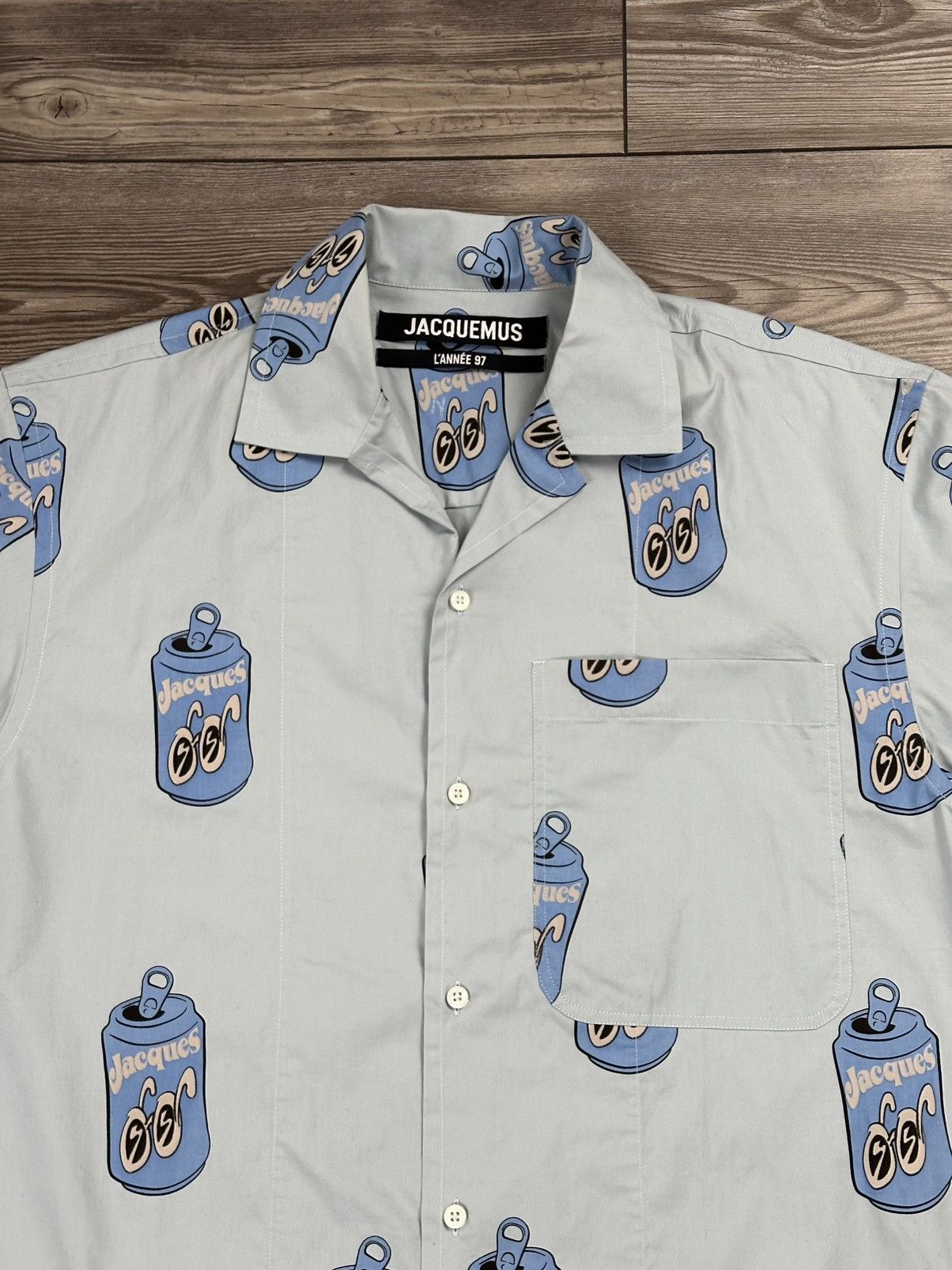 Jacquemus Jacquemus Blue La Chemise Jean Soda Can Short Sleeve Shirt Size US M / EU 48-50 / 2 - 3 Thumbnail
