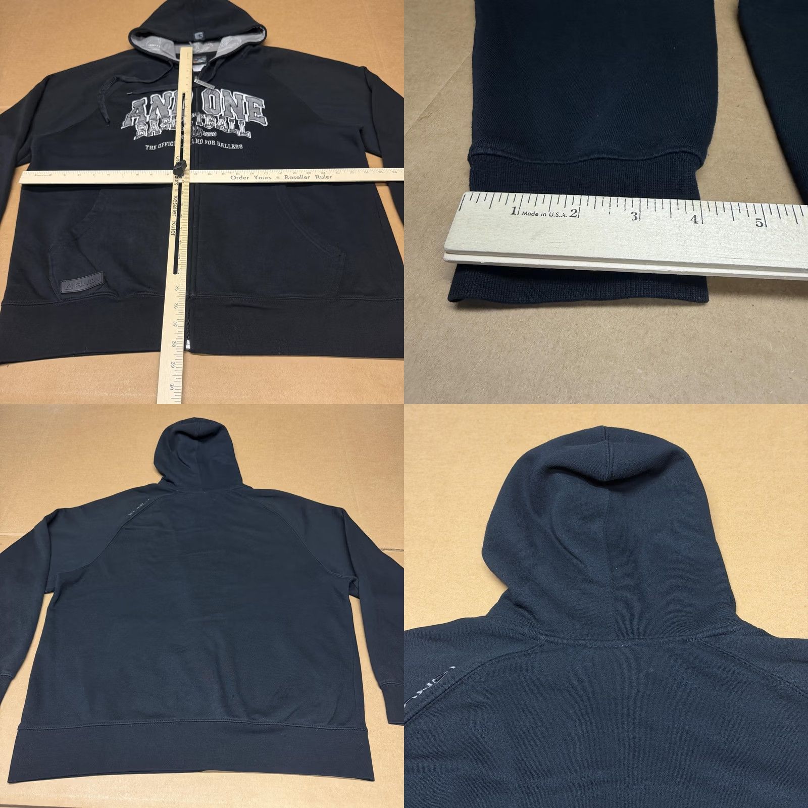Vintage AND1 Hoodie Mens XL Black Full Zip Graphic Print Fleece Sweatshirt Size US XL / EU 56 / 4 - 8 Thumbnail