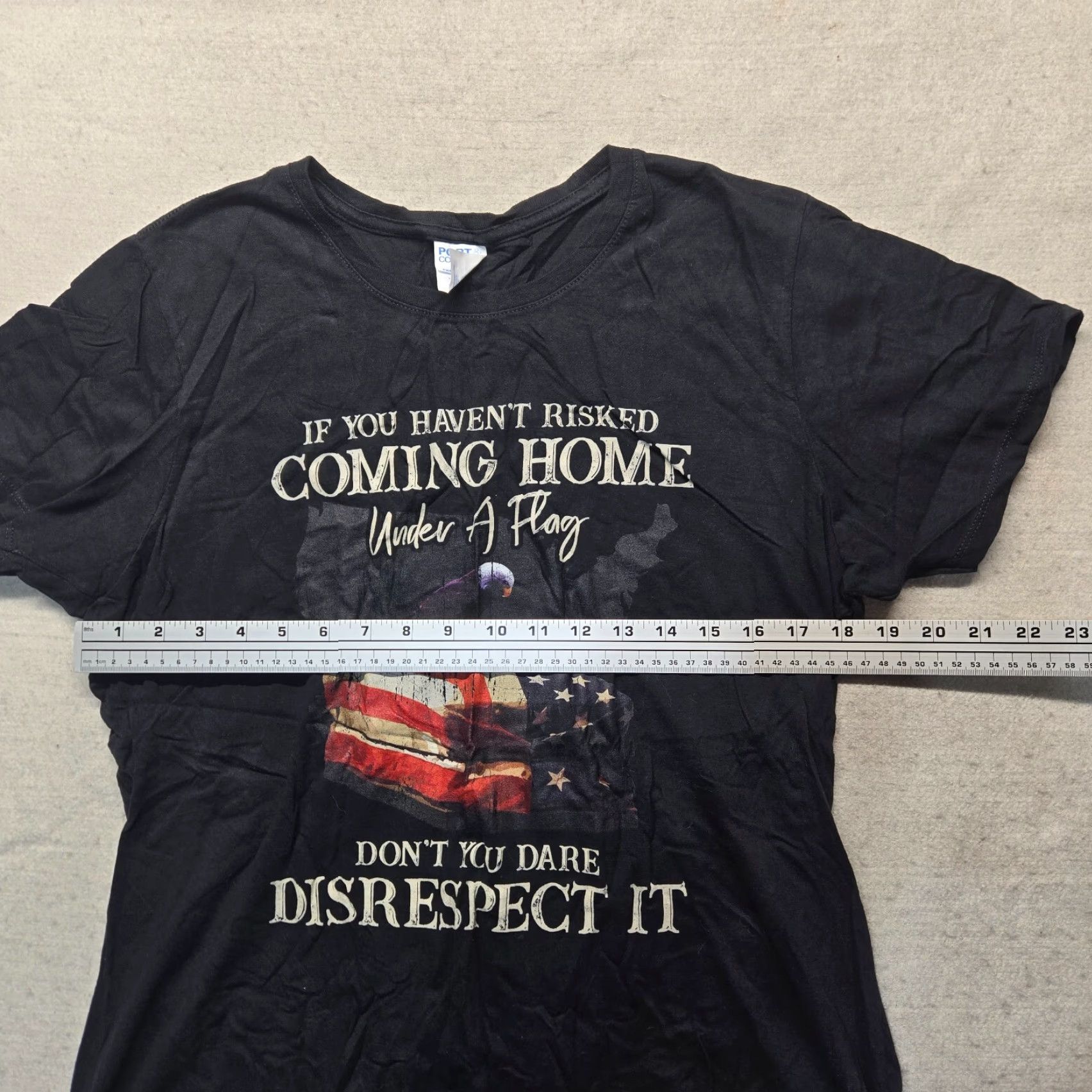 Vintage VINTAGE If You Haven't Risked Coming Home Under A Flag Gift T-Shirt Women XL Black Shirt Women XL Black 90s? Size XL / US 12-14 / IT 48-50 - 4 Thumbnail