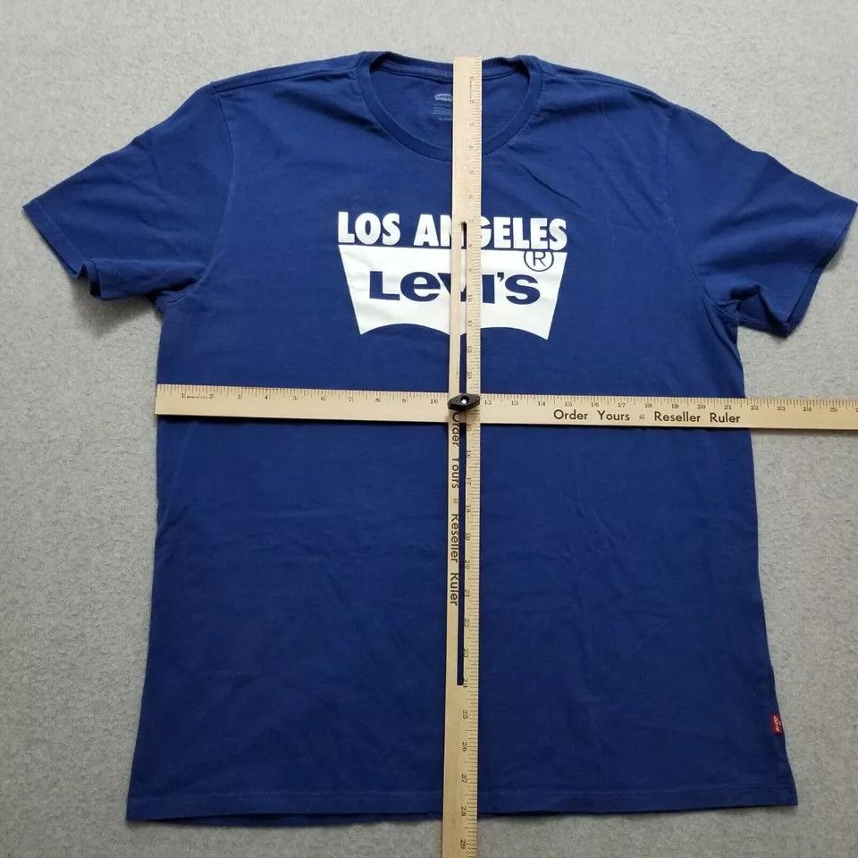 Levi's Levis Shirt Mens XL Blue Short Sleeve Crew Neck Spell Out Size US XL / EU 56 / 4 - 8 Thumbnail