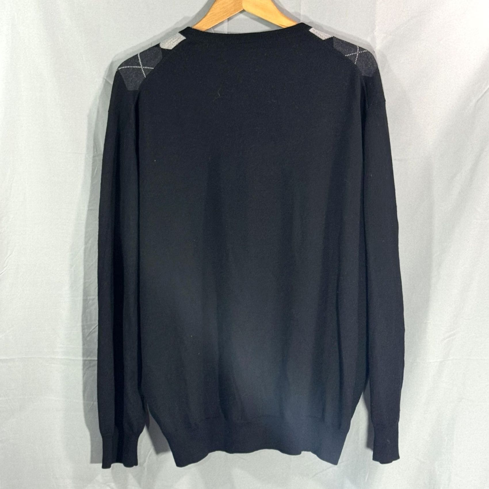 Jos. A. Bank Jos A Bank Sweater Mens 2XL Black Gray Argyle Crewneck Merino Wool Pullover Size US XXL / EU 58 / 5 - 2 Thumbnail