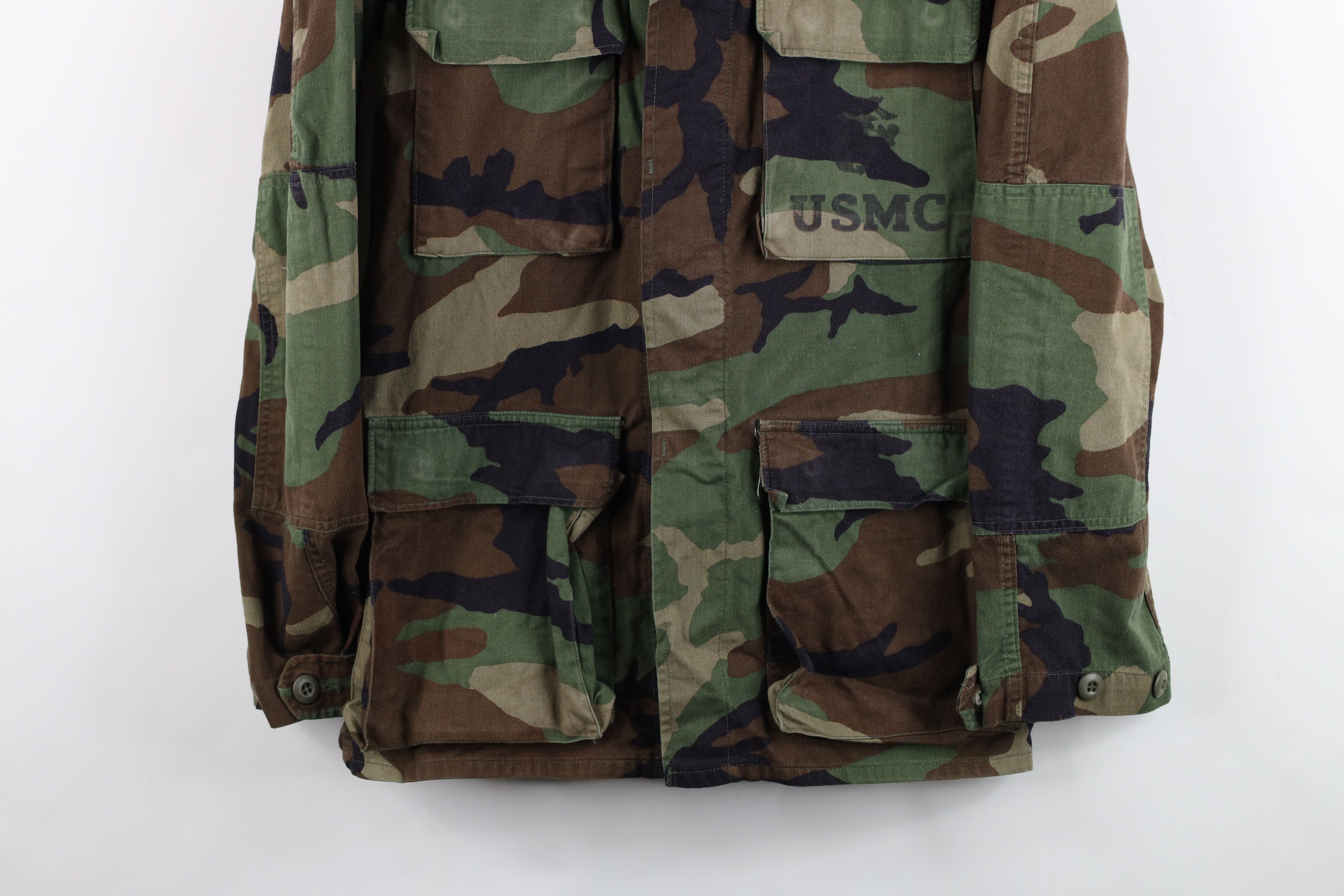 Vintage Vintage 80s USMC Woodland Camouflage Combat Coat Jacket USA Size US S / EU 44-46 / 1 - 3 Thumbnail