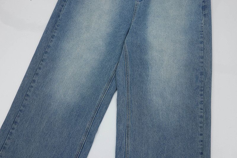 Jean American high street washed loose straight leg men's jeans Size US 32 / EU 48 - 5 Thumbnail