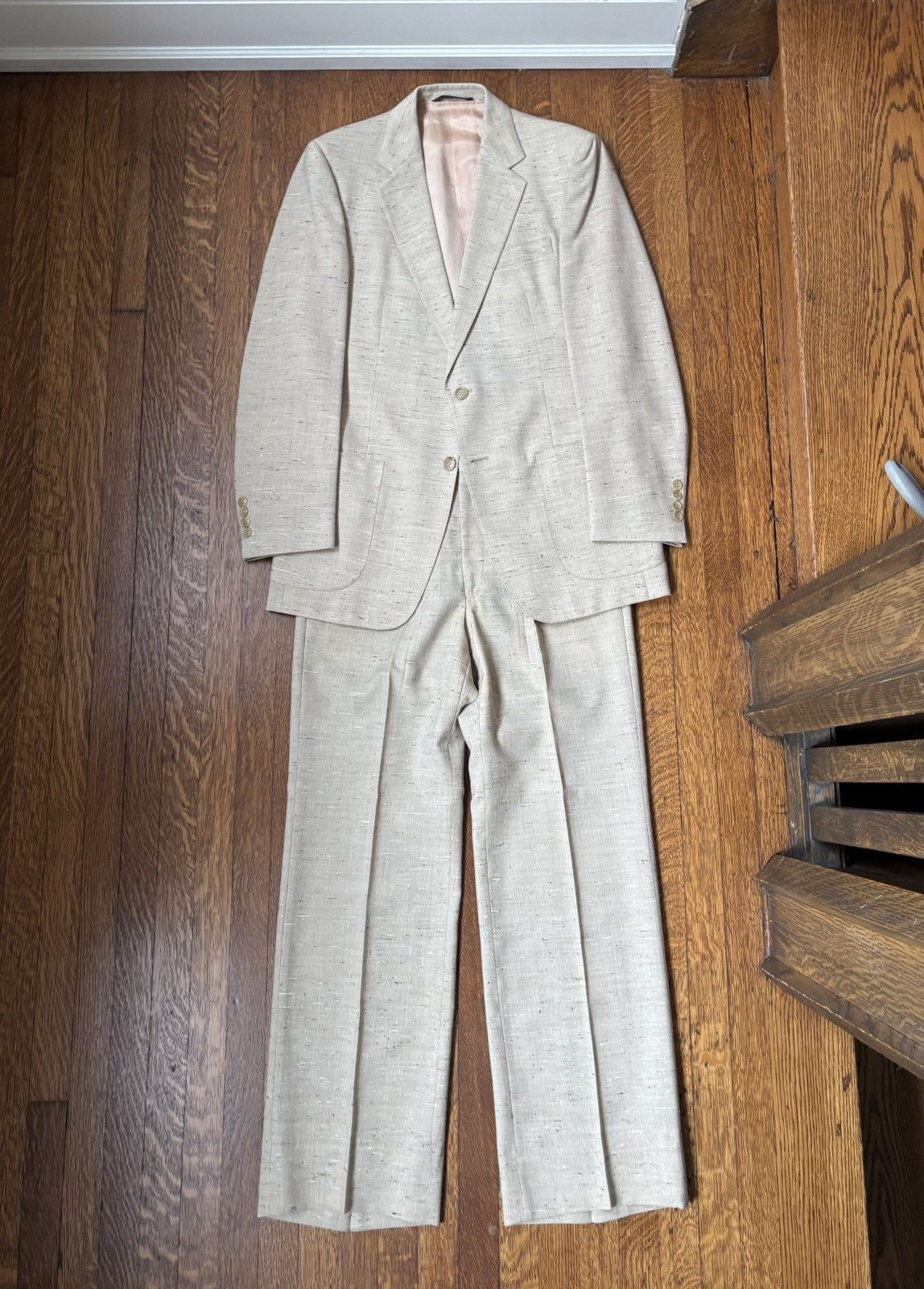 Vintage 70s Vintage 2-Piece Suit 60s Fleck Suit Country Squire Size 40R - 2 Thumbnail