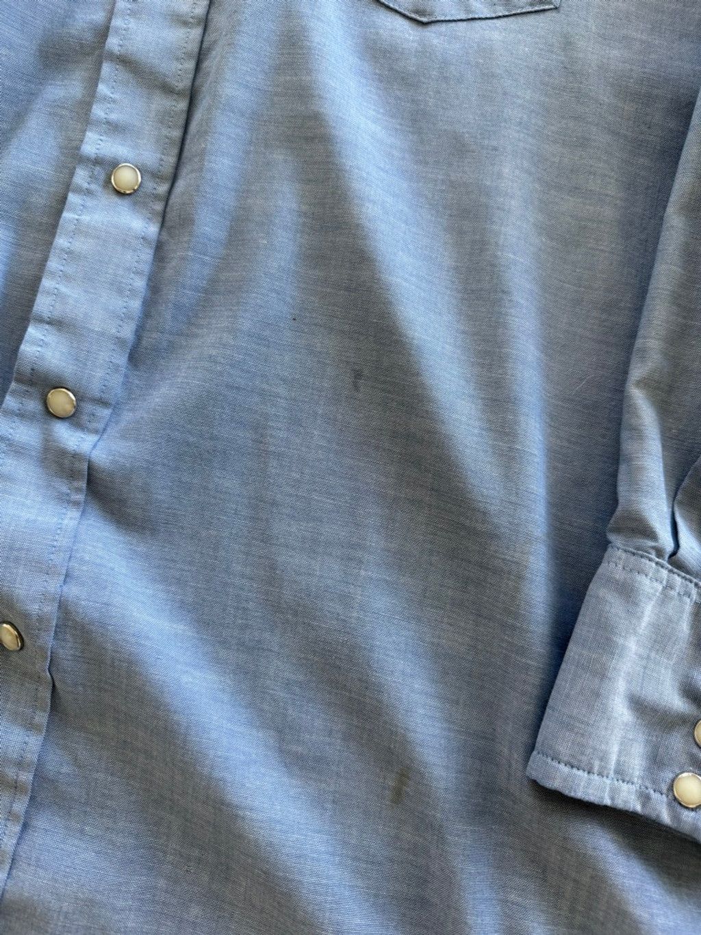 Vintage 70s Washington Dee Cee Sawtooth Pearl Snap Chambray Shirt XL Size US XL / EU 56 / 4 - 5 Thumbnail