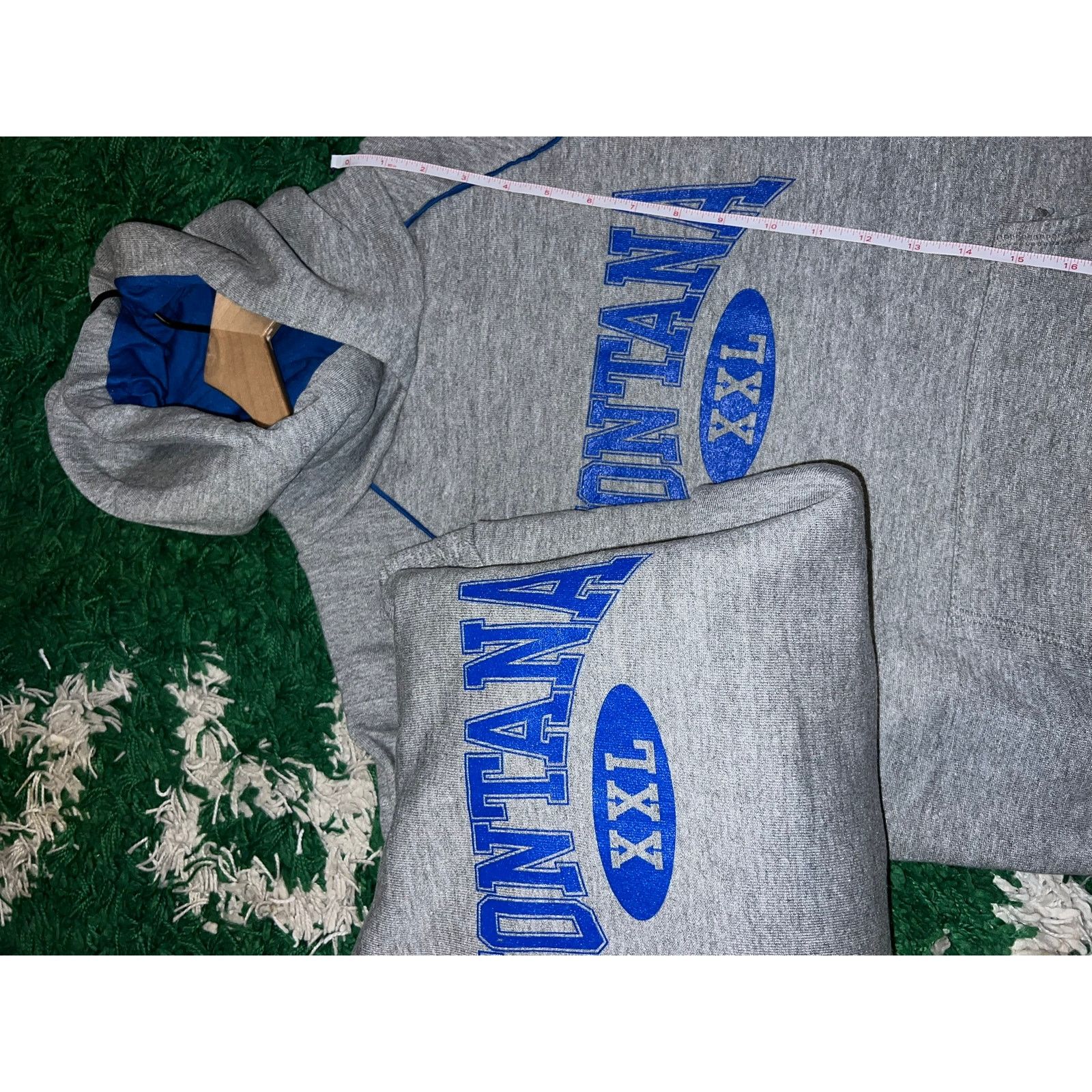 Russell Athletic Vintage Montana Hoodie Striped Gray Jerzees Russell VTG 90s Size US M / EU 48-50 / 2 - 11 Thumbnail