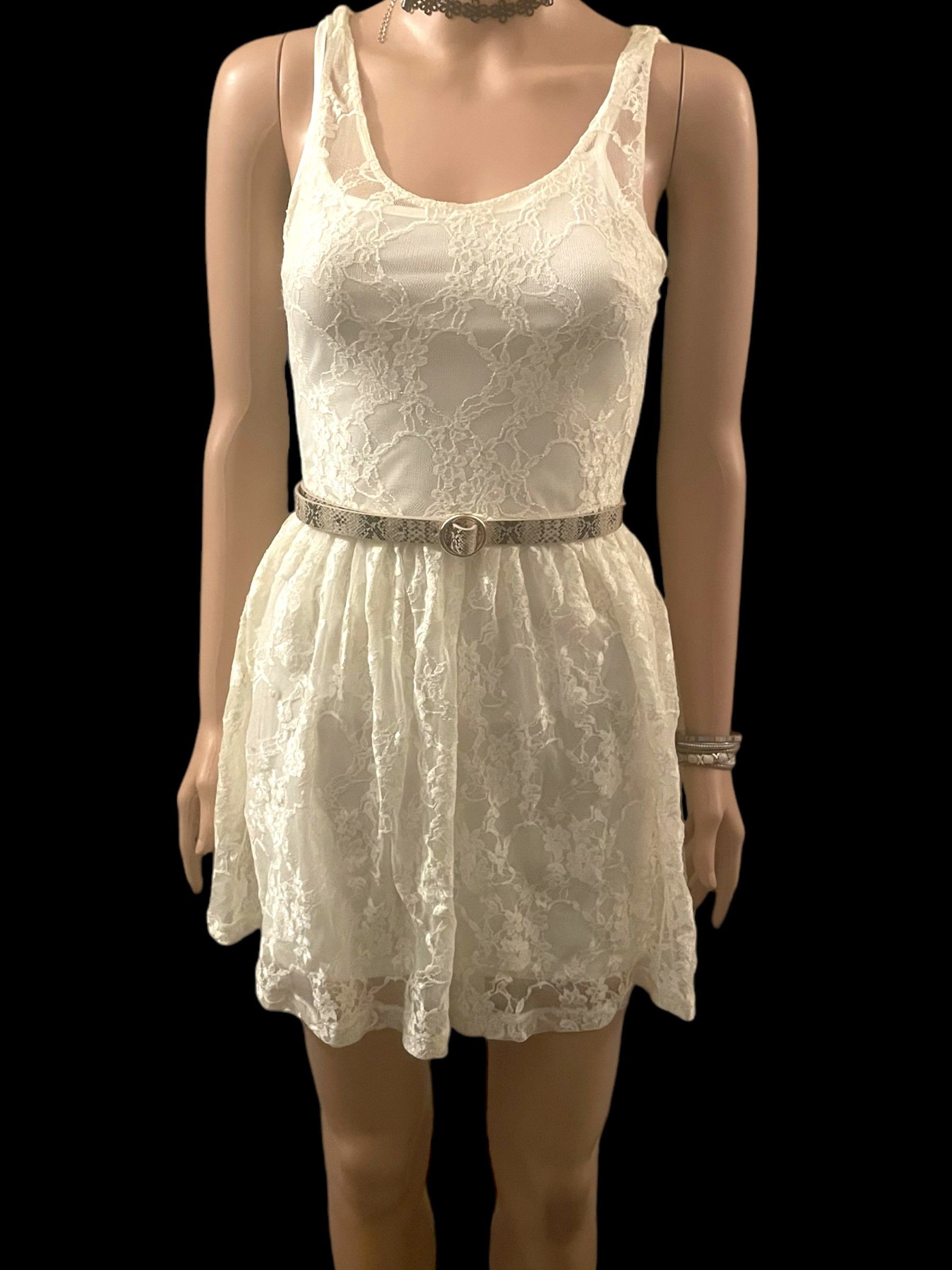 Vintage Vintage Lace Dress Vintage Y2K mesh overlay white size xs Size XS / US 0-2 / IT 36-38 - 5 Thumbnail
