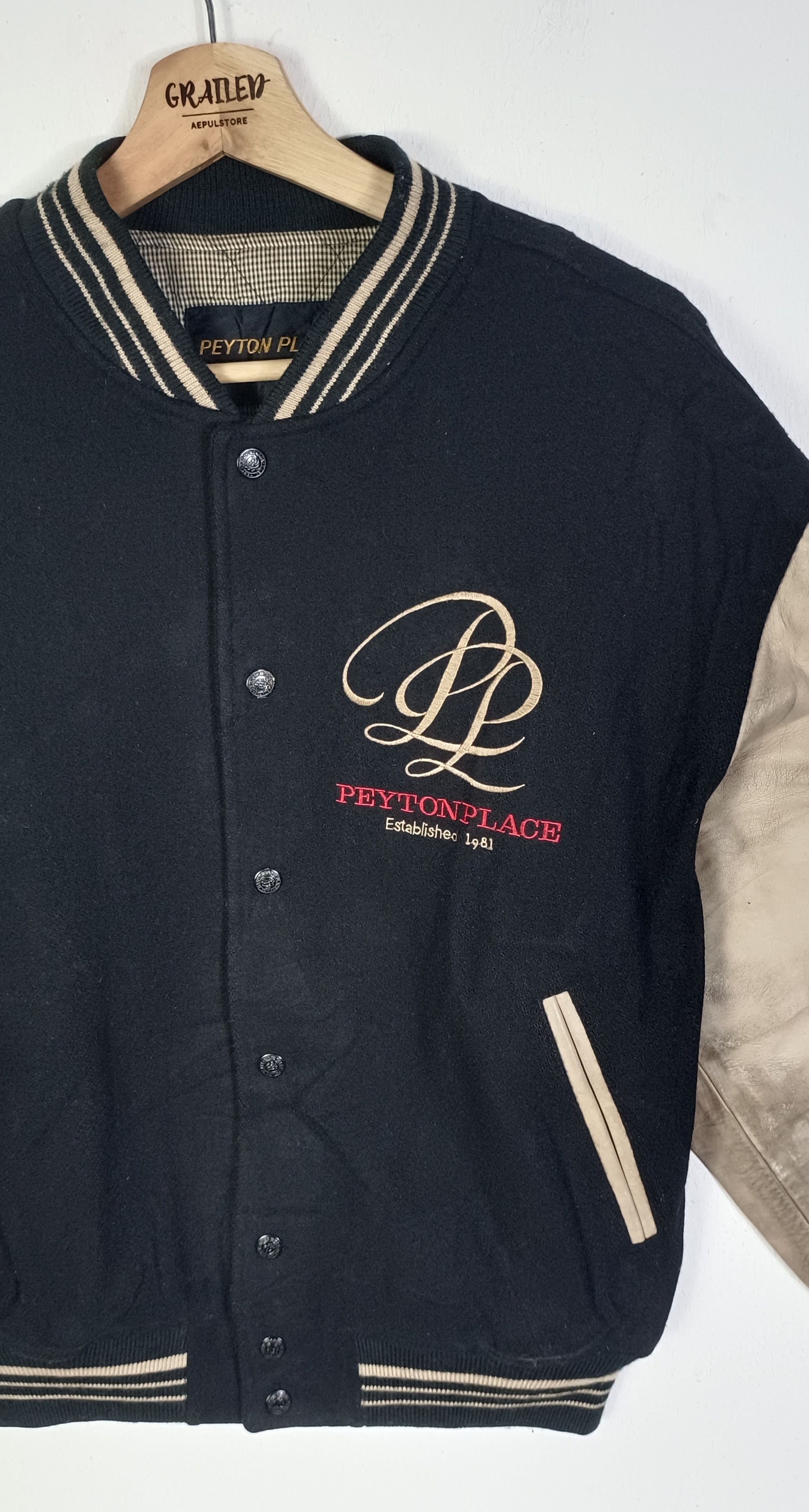 PPFM Vintage Peyton Place Race Varsity Jacket Size US XL / EU 56 / 4 - 4 Thumbnail