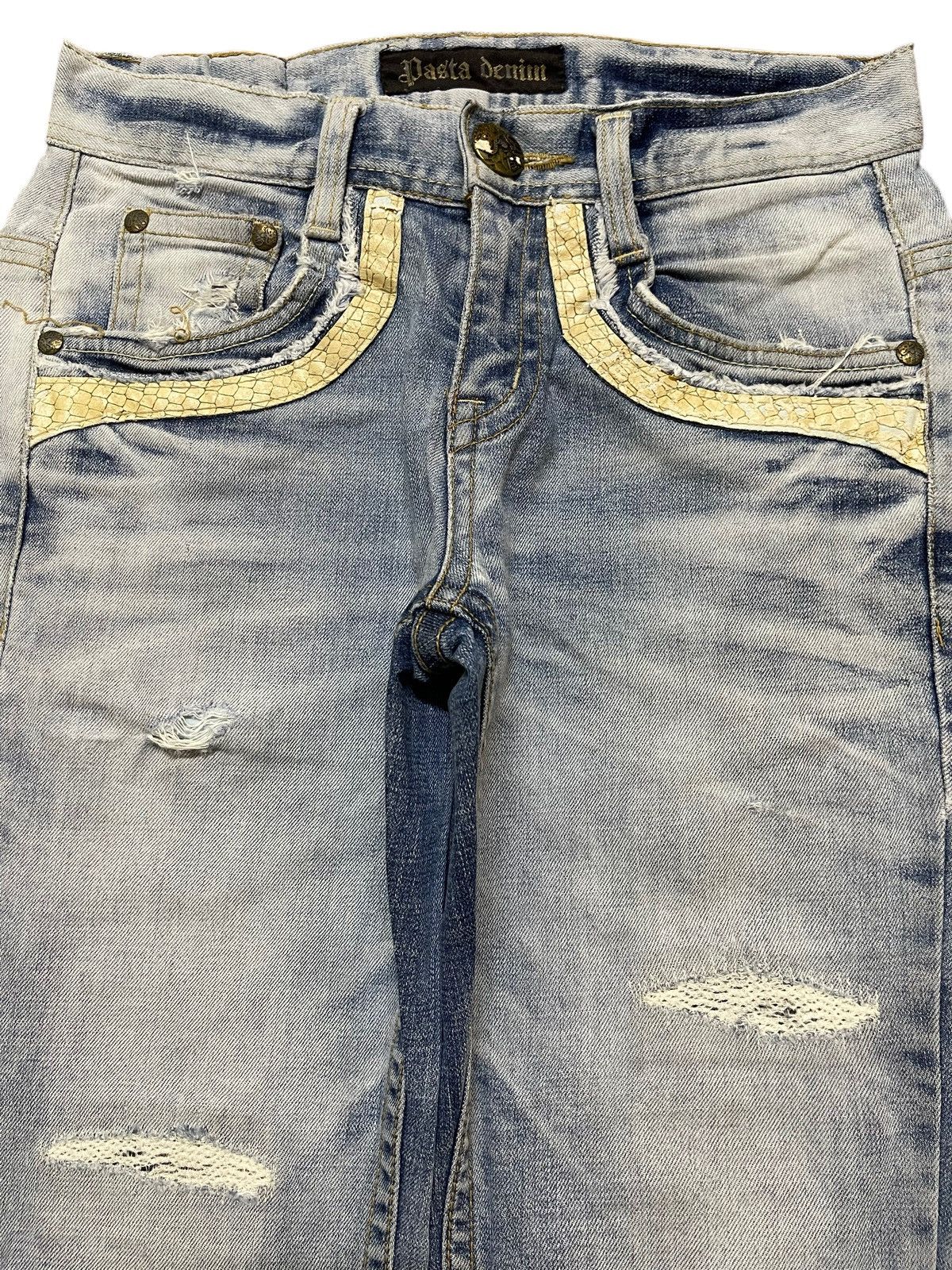 If Six Was Nine Vintage Japanese Brand Faded Wash Distress Cross Wing Style Size US 29 - 3 Thumbnail