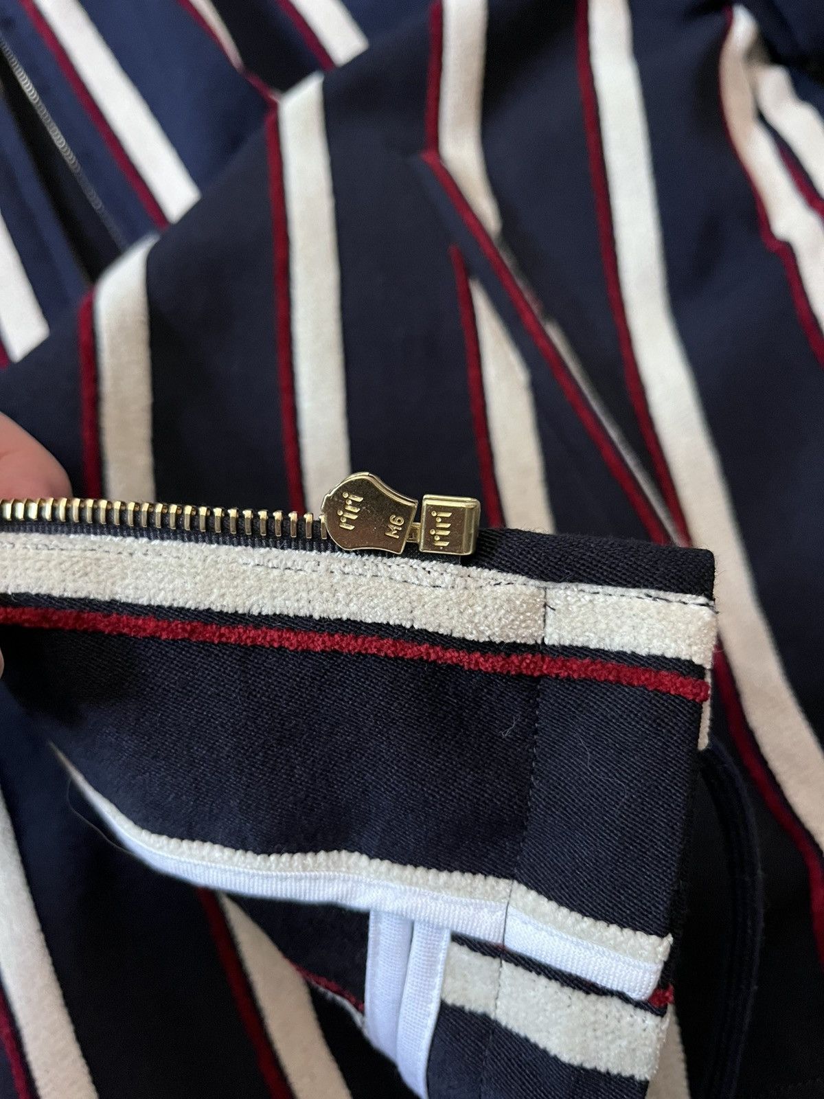 Thom Browne Thom Browne striped jacket cotton wool navy white red Size US L / EU 52-54 / 3 - 10 Thumbnail