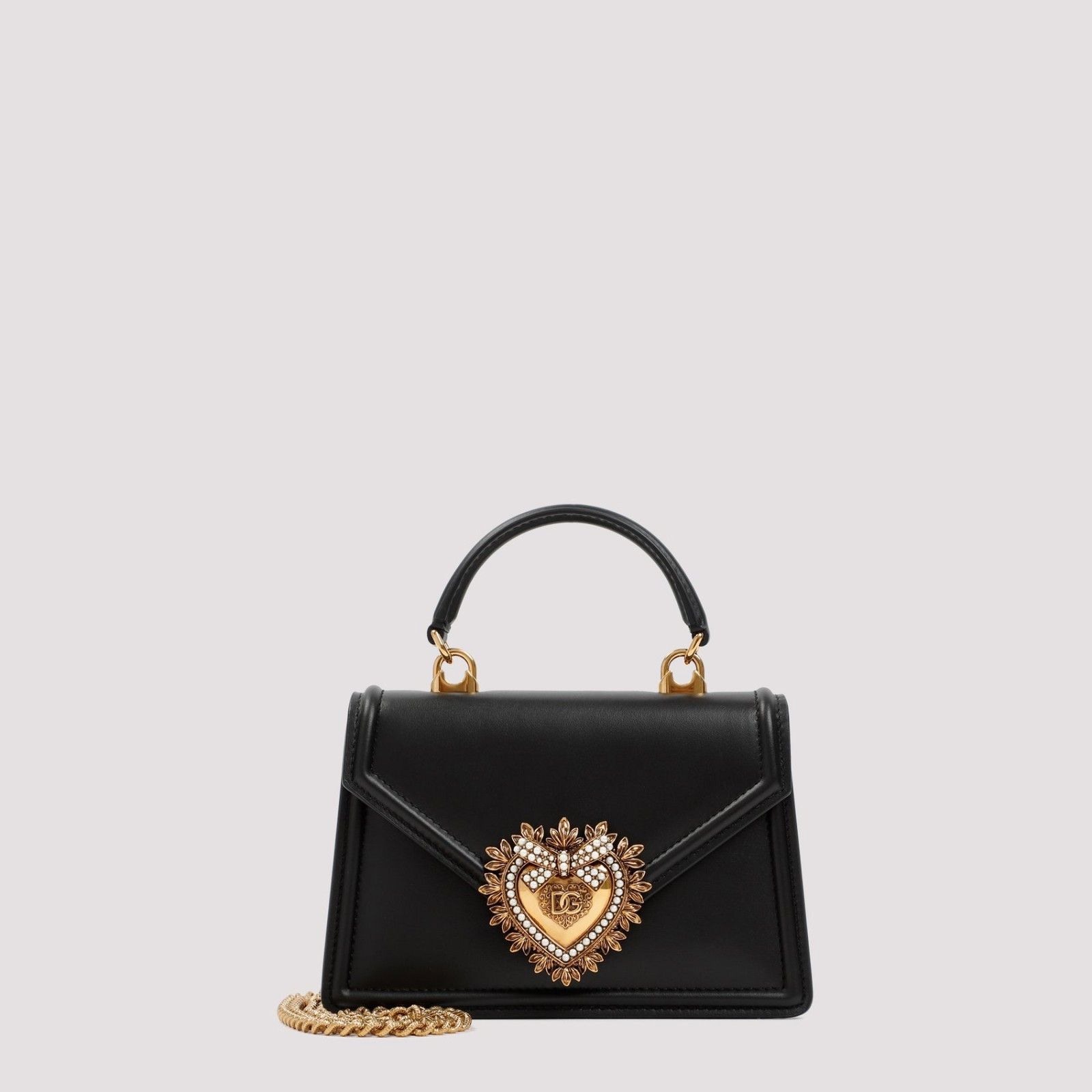 Dolce & Gabbana DOLCE&GABBANA Devotion Black Leather Bag New & Authentic Size ONE SIZE - 3 Thumbnail