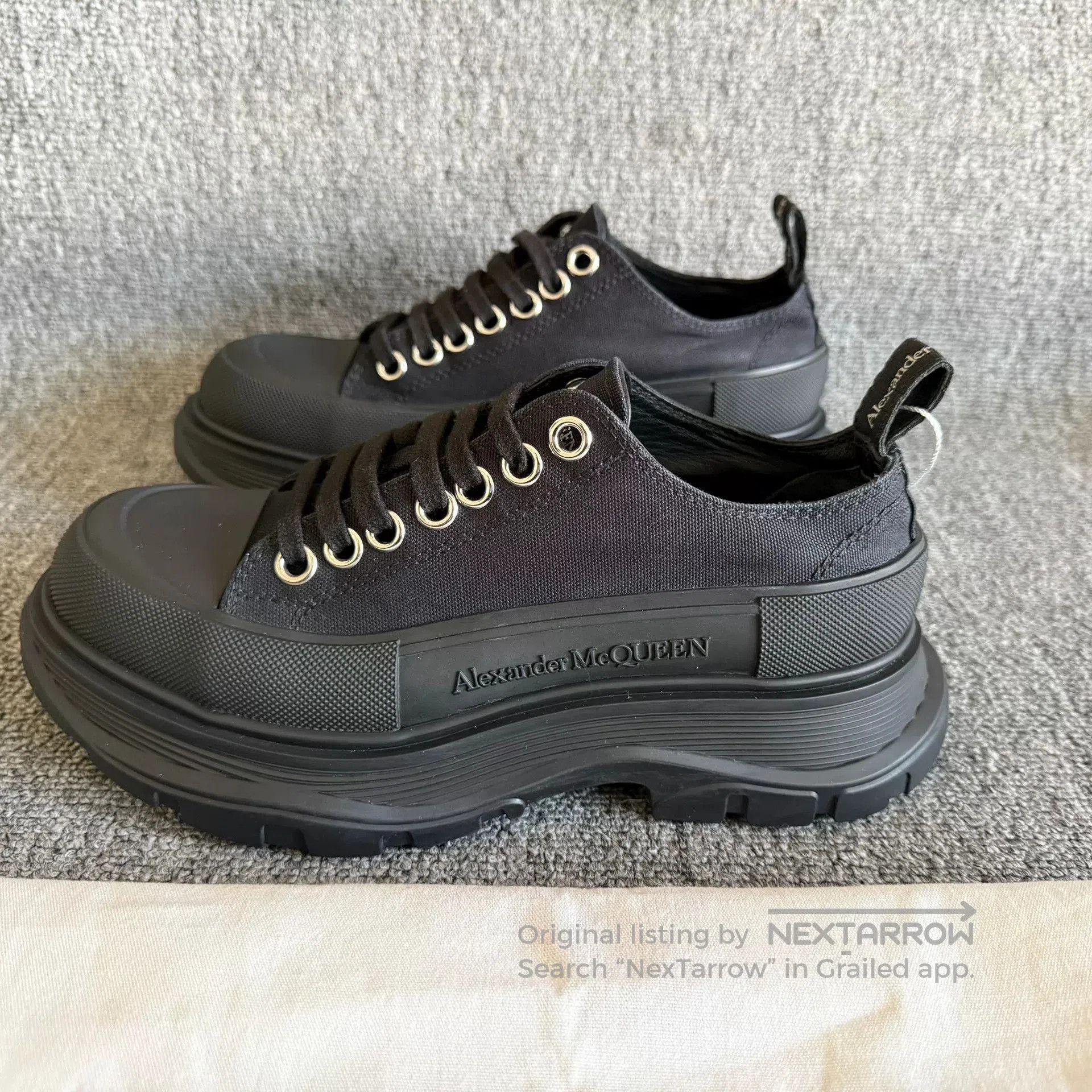 Alexander McQueen Alexander McQueen Platform Black Canvas Shoes. Size US 6 / IT 36 - 1 Thumbnail