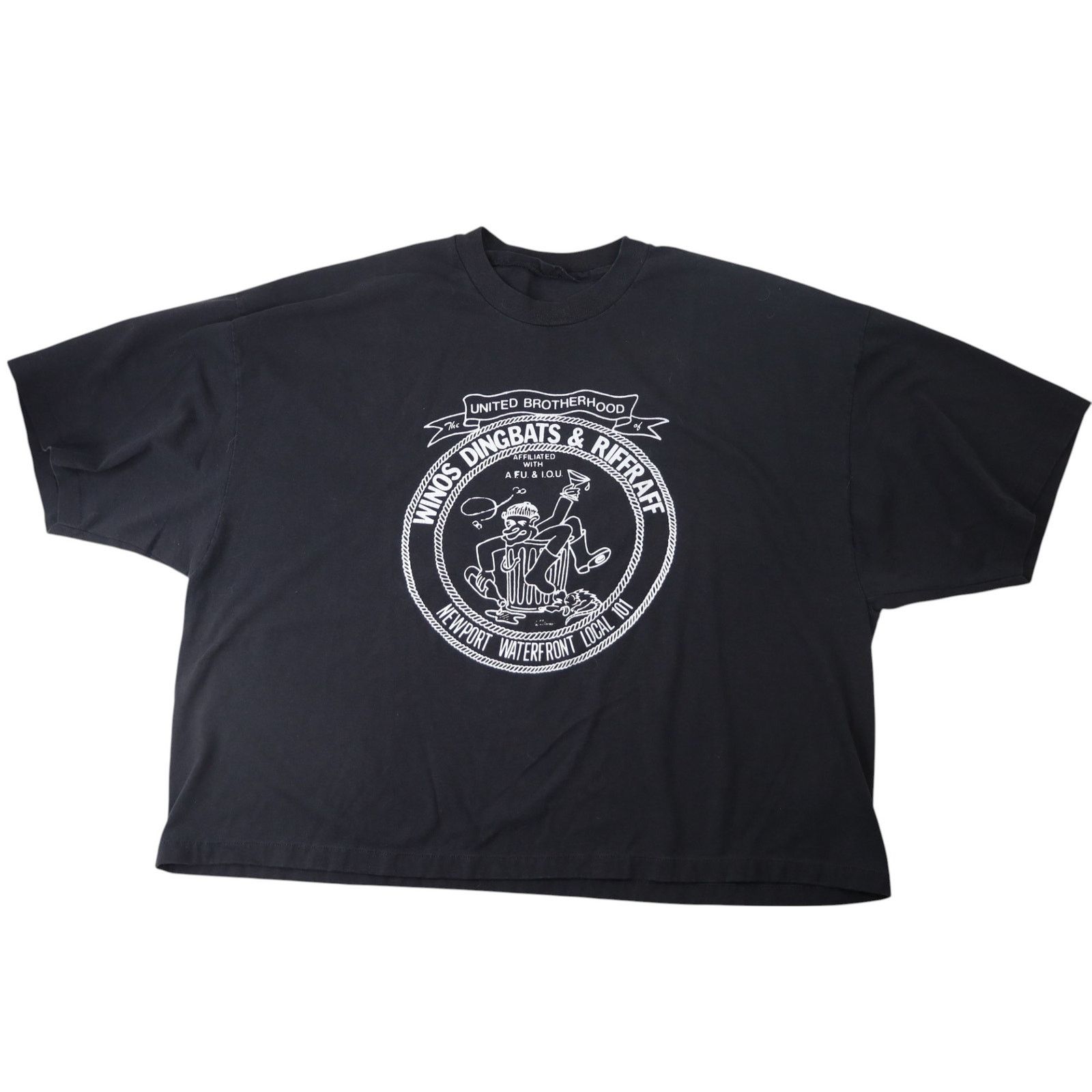 Vintage VTG Brotherhood of Winos, Dingbats, and Riff Raff Crop T Size US XL / EU 56 / 4 - 1 Thumbnail