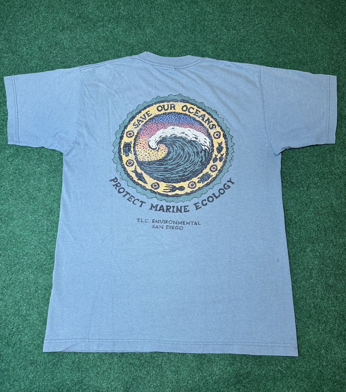 Vintage Vintage 90s Save Our Ocean Environmental Ecology T Shirt Size US L / EU 52-54 / 3 - 1 Thumbnail