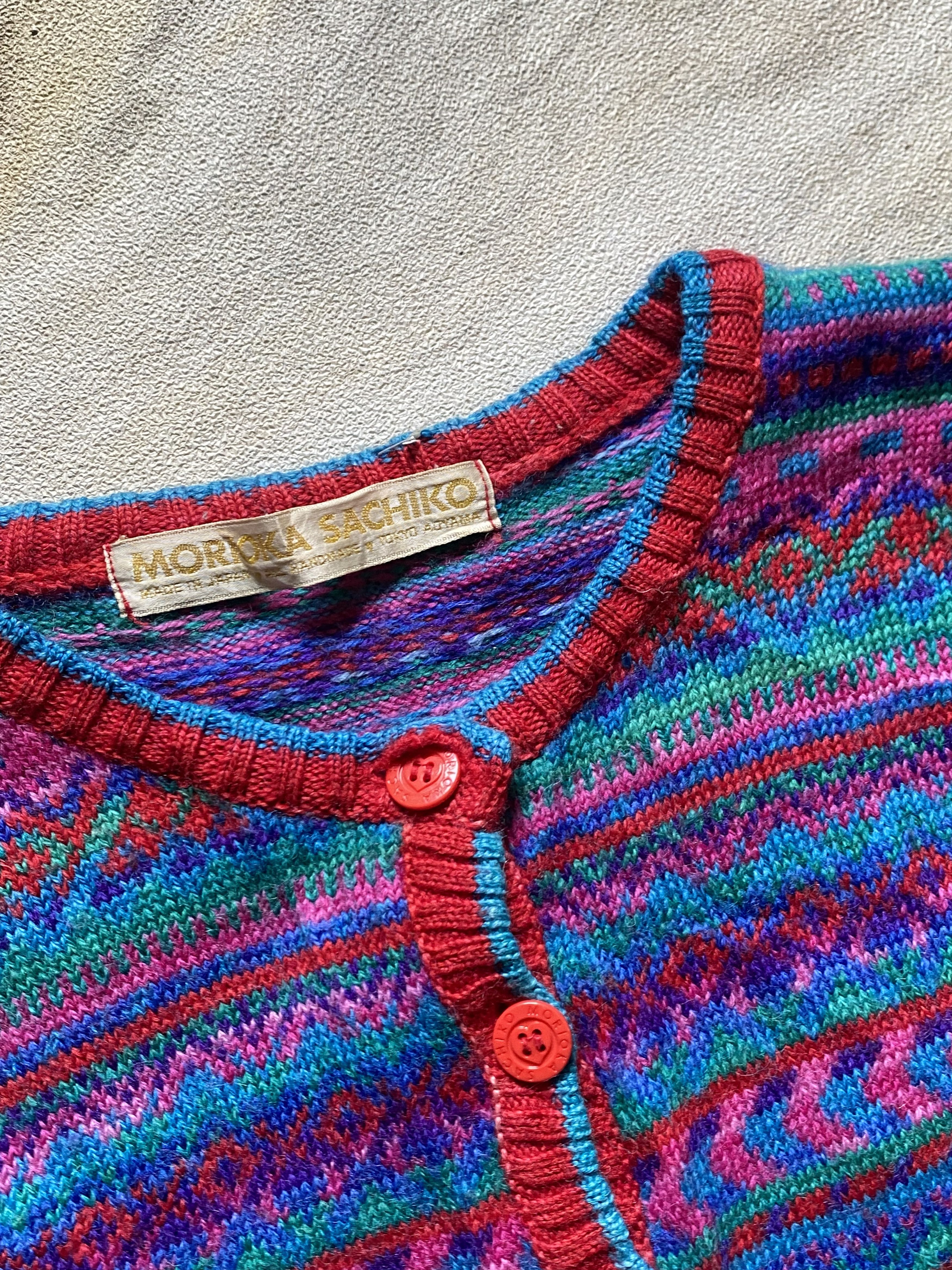 Japanese Brand Vintage hand knit Japanese Cardigan By Morioka Sachiko Size S / US 4 / IT 40 - 2 Thumbnail