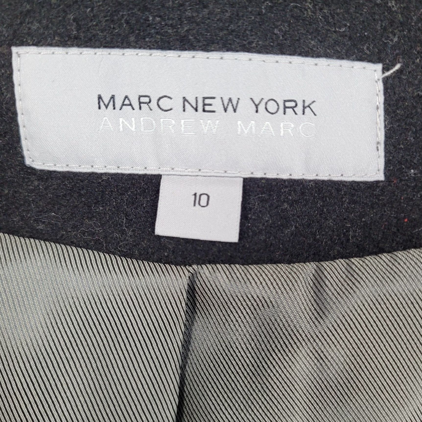 Vintage Marc New York Overcoat Womens Wool Blend Zip Pockets Lined Black 10 Size Mid-Length Buttoned Coat Size L / US 10 / IT 46 - 3 Thumbnail