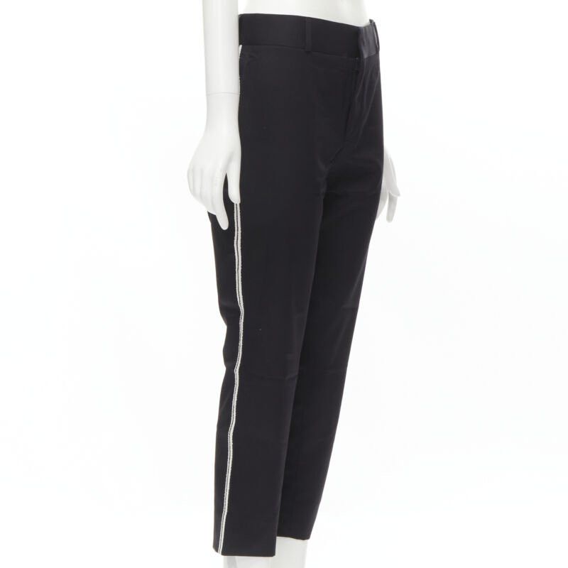 Saint Laurent Paris SAINT LAURENT white side braided trimming formal trousers S Size 27" / US 4 / IT 40 - 1 Thumbnail