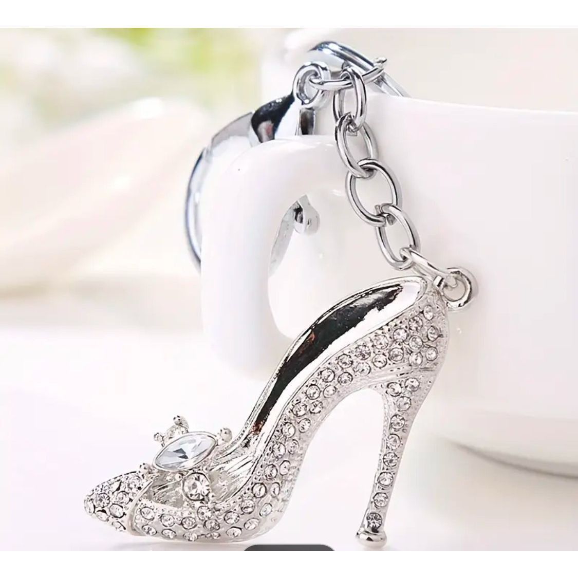 Other Silver Tone and Clear Crystal High Heel Bag Charm/Key Chain Size ONE SIZE - 1 Thumbnail