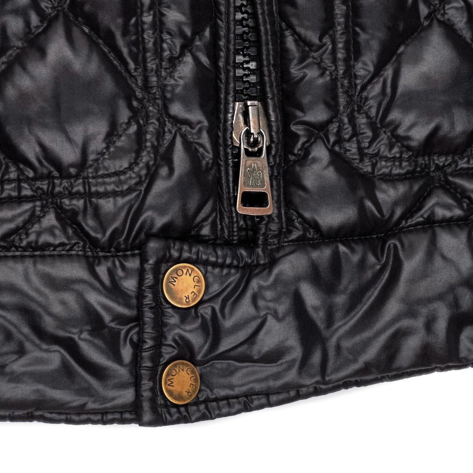 Moncler Vintage Moncler Biker Black Logo Down Puffer Jacket Size US S / EU 44-46 / 1 - 9 Thumbnail