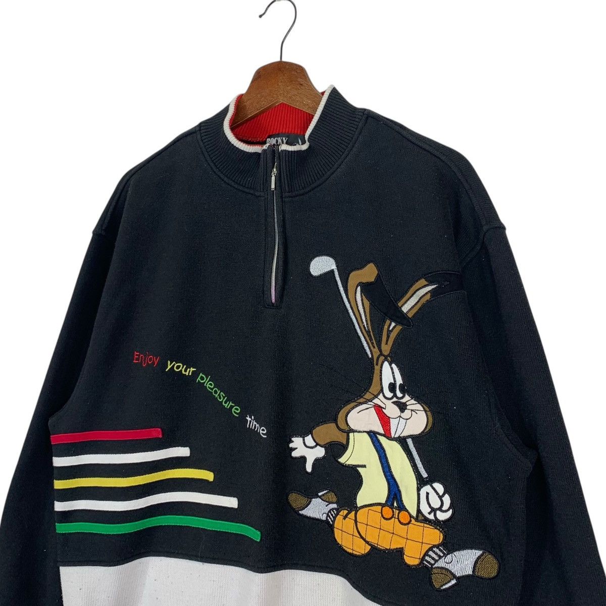 Vintage Vintage Rocky Rabbit Half Zip Sweatshirt Size US L / EU 52-54 / 3 - 4 Thumbnail