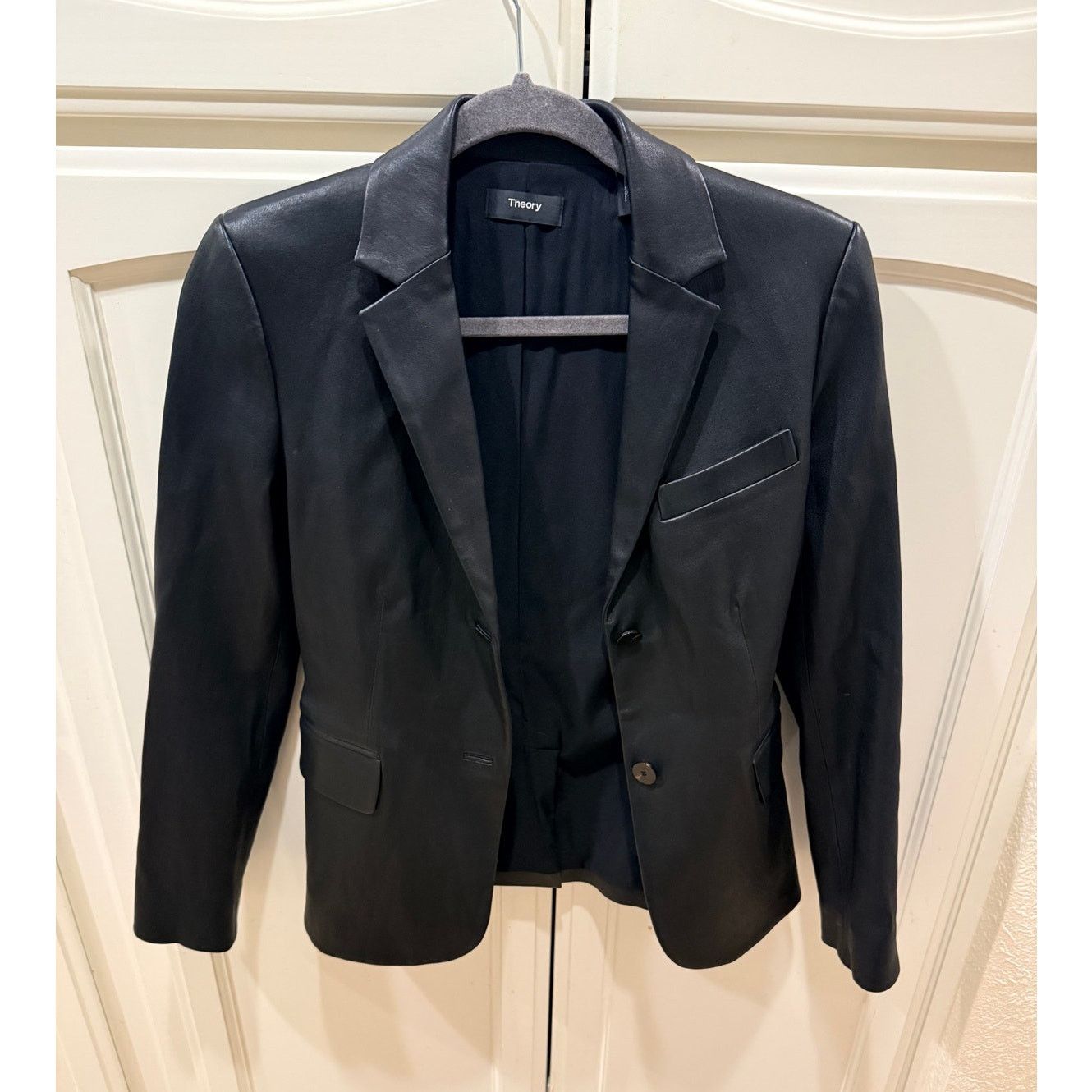 Theory Theory Women’s Size 0 Black Lamb Leather Blazer Jacket Size XS / US 0-2 / IT 36-38 - 3 Thumbnail