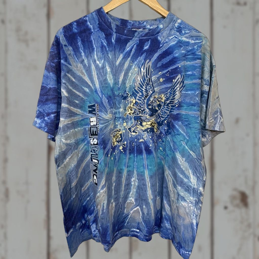 Delta MIAA State Wrestling Championships 2009 Mens XL Blue Tye Dye T-Shirt Size US XL / EU 56 / 4 - 1 Thumbnail