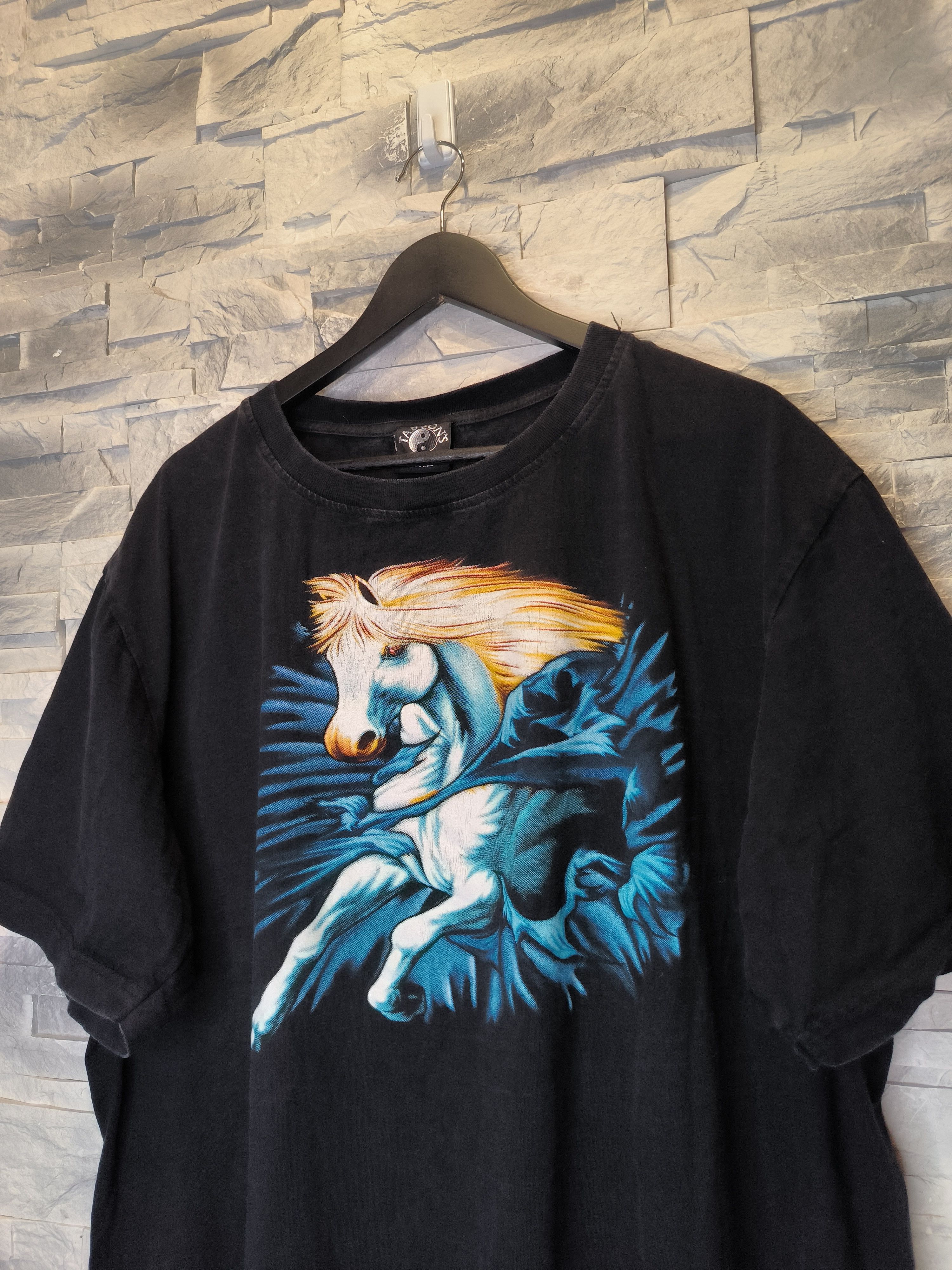 Other Vintage Tab Sons Horse Nature Print Tee Shirt Black Size US XL / EU 56 / 4 - 2 Thumbnail