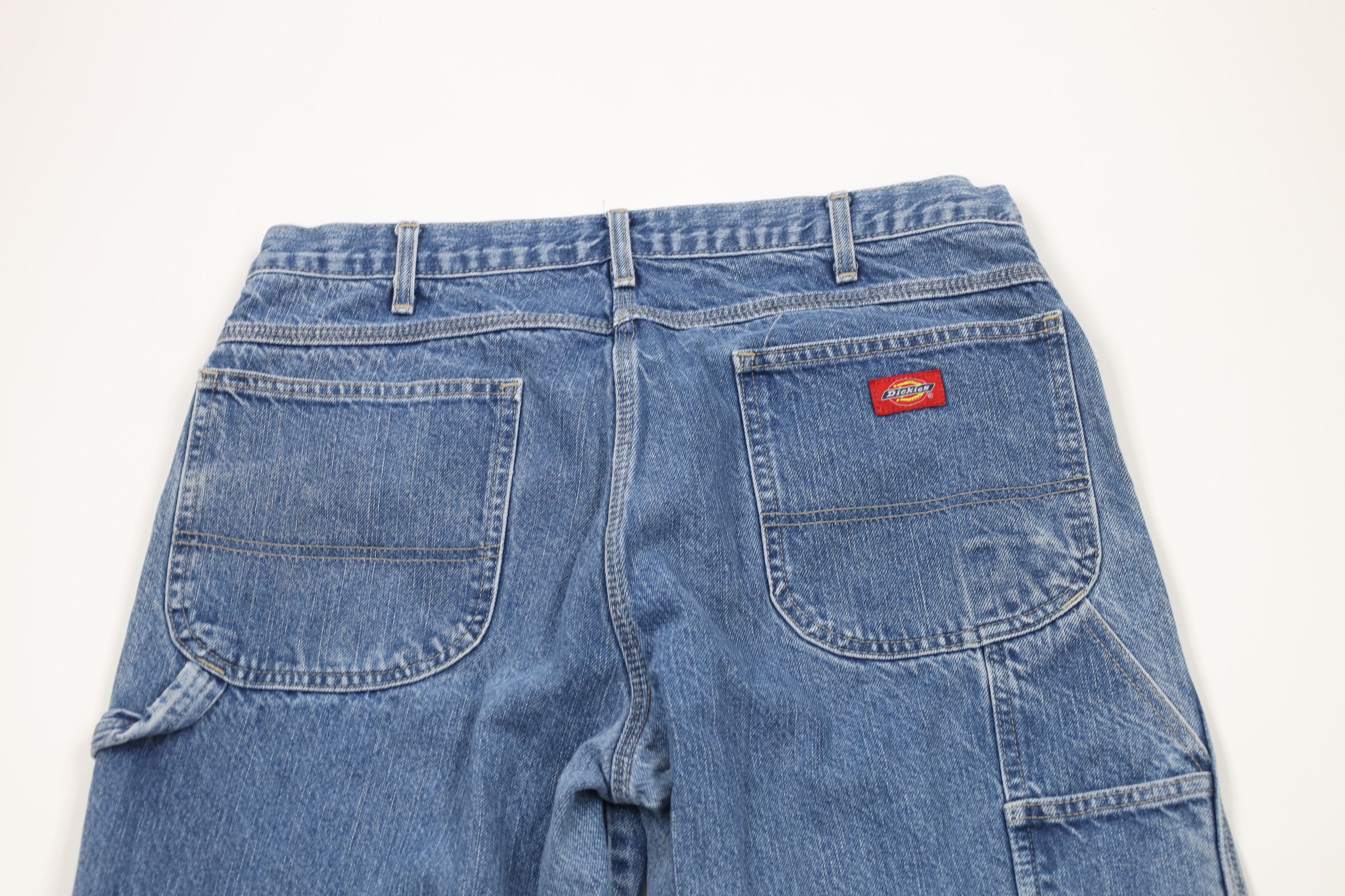 Dickies × Vintage Vintage Dickies Spell Out Wide Leg Dungaree Denim Jeans Size US 36 / EU 52 - 10 Thumbnail