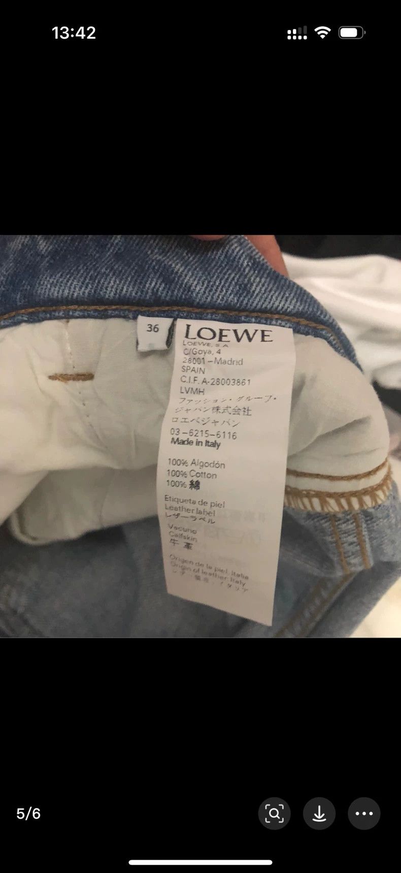 Loewe Loewe High waist wide leg white bottom jeans fisherman pan Size 24" / US 00 / IT 34 - 5 Thumbnail