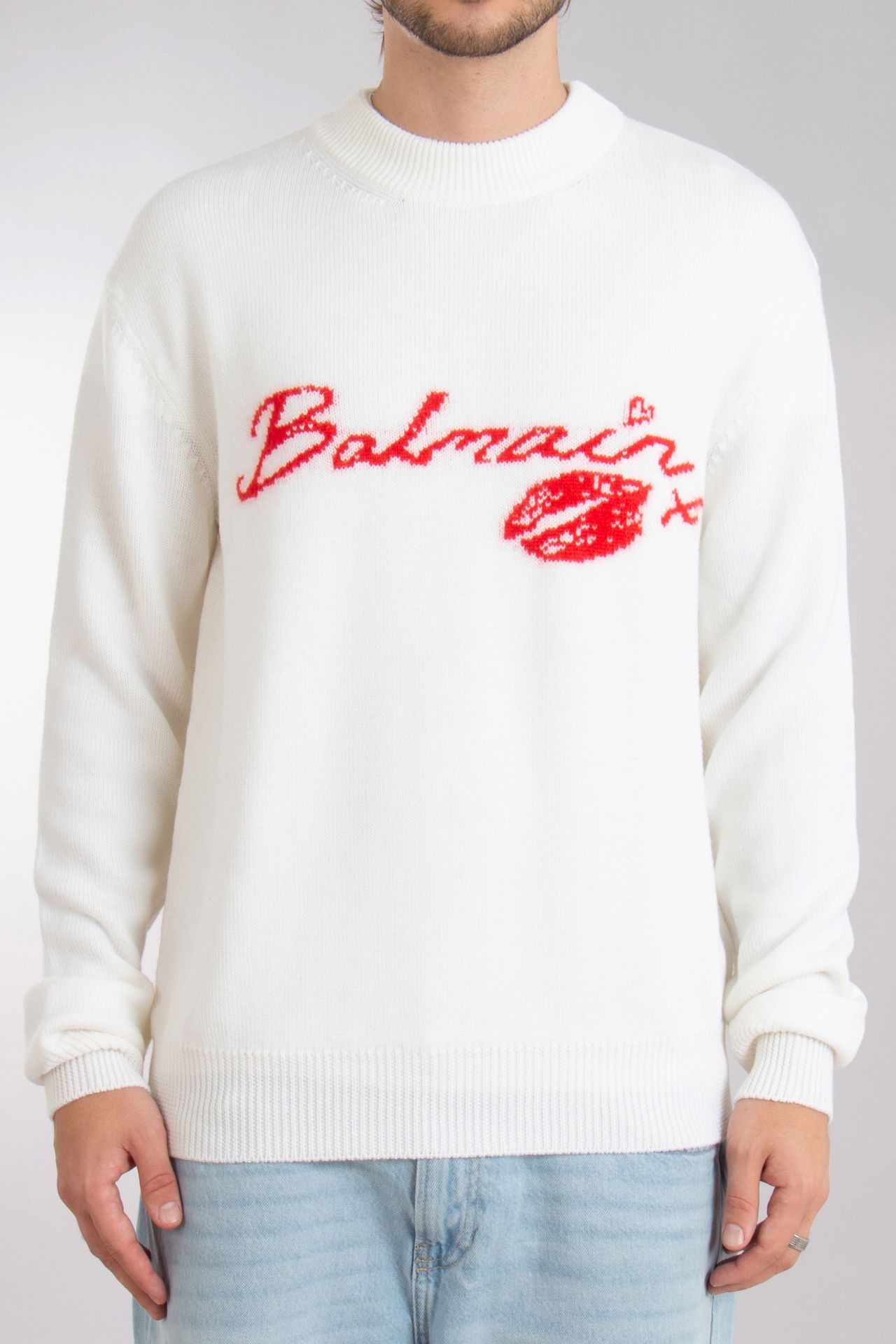 Balmain o1loc1c1125 Sweater in White Size US L / EU 52-54 / 3 - 1 Thumbnail