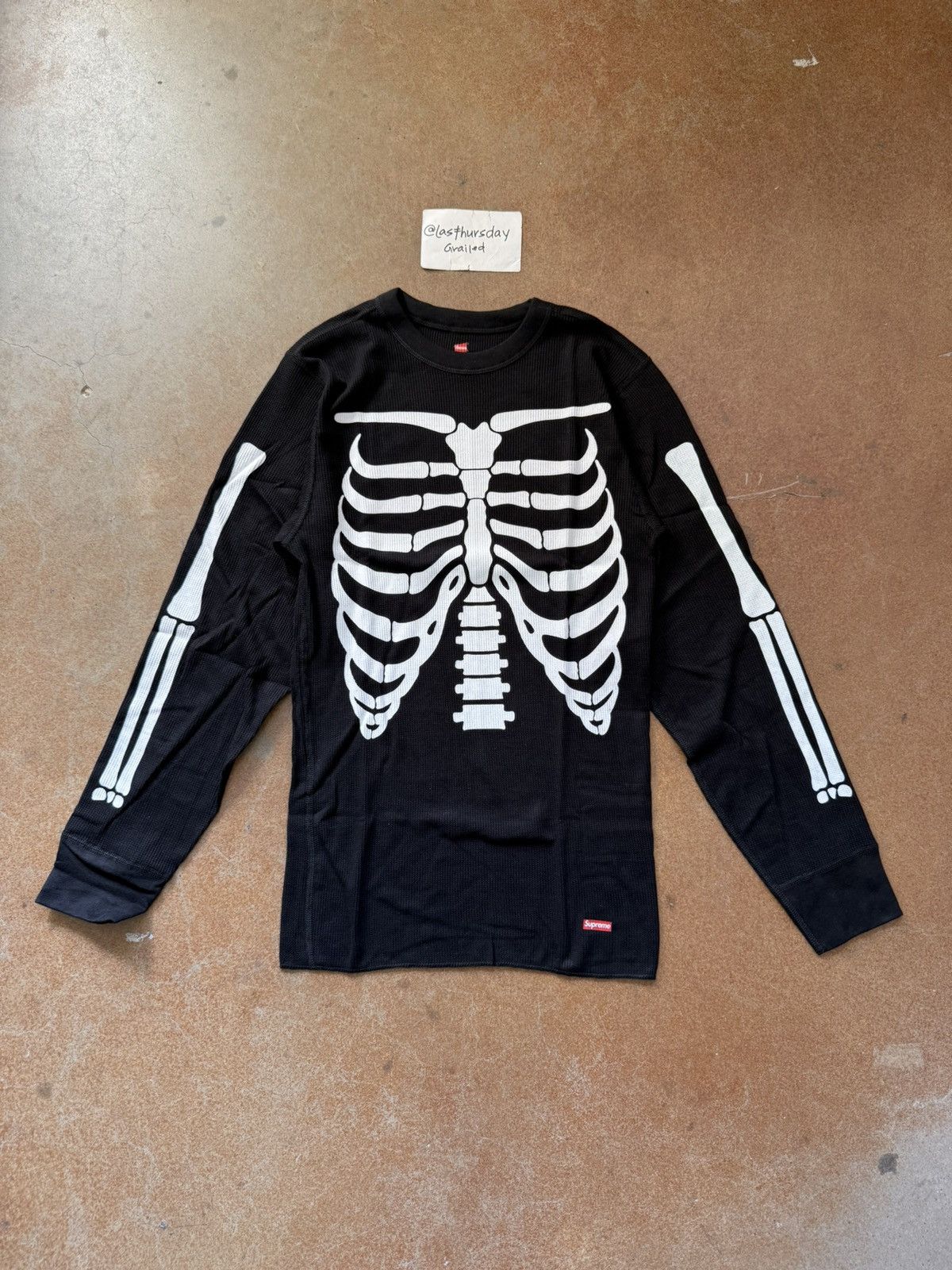 Supreme x Hanes Bone Skeleton Thermal Black Large