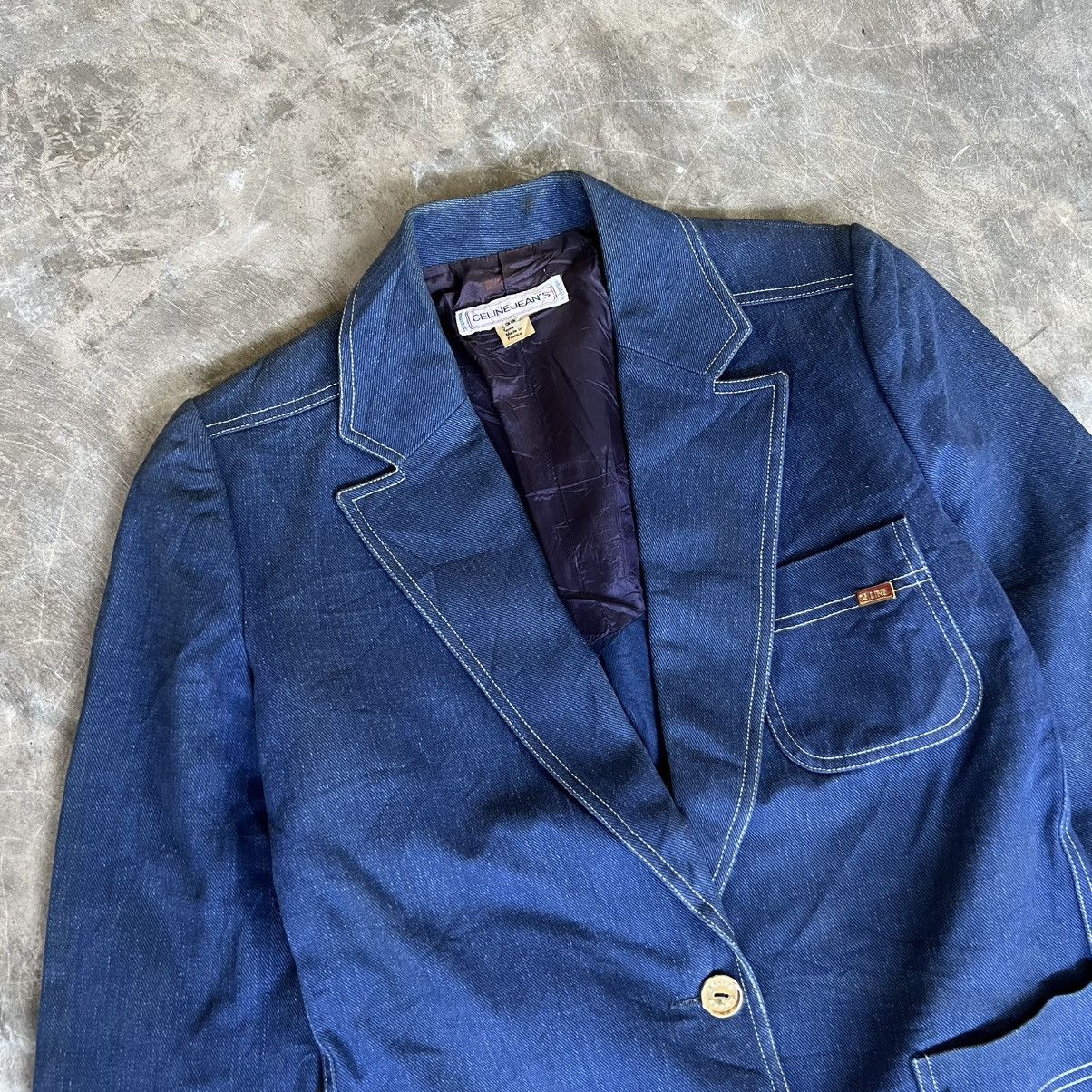Celine Vintage 90s Celine Blazer Indigo Denim Size M / US 6-8 / IT 42-44 - 2 Thumbnail