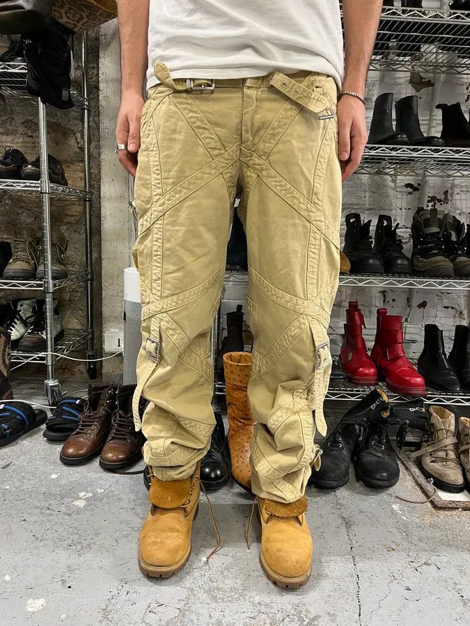 Versace 2000s Versace Bondage Beige Cargo Pants Size US 32 / EU 48 - 2 Thumbnail