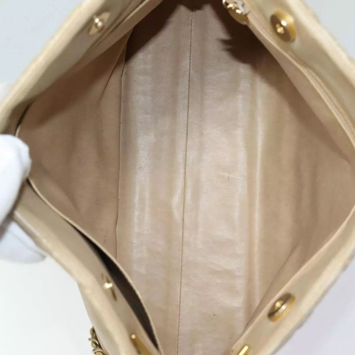Chanel CHANEL Matelasse Chain Tote Bag Leather Beige Size ONE SIZE - 14 Thumbnail