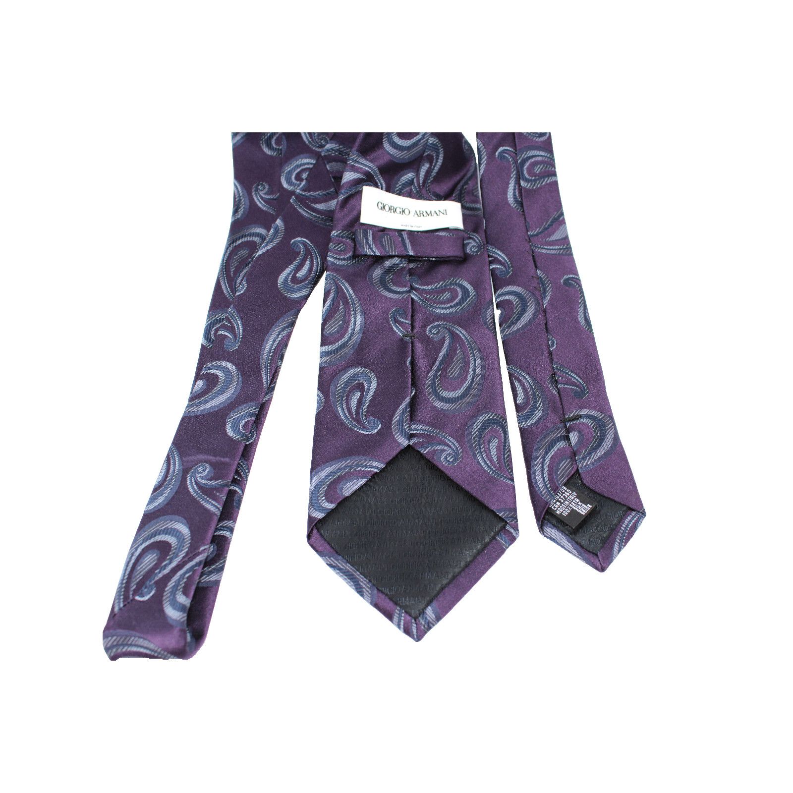 Giorgio Armani GIORGIO ARMANI Italy Made Purple Paisley Floral Silk Tie 59" Size ONE SIZE - 3 Thumbnail