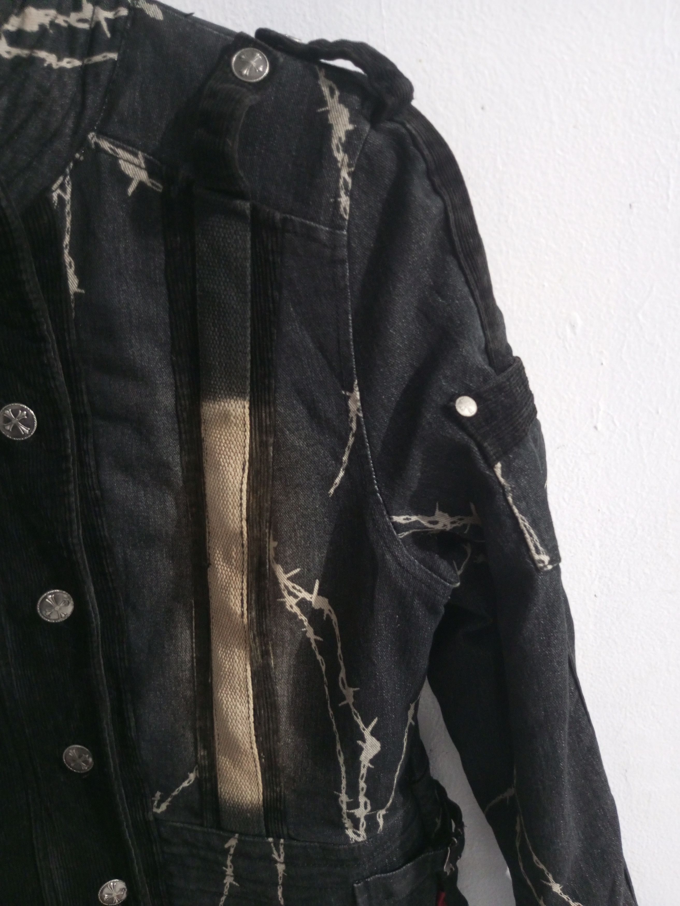 Japanese Brand Ozz on Hikozoh barbed wire denim mix corduroy jacket Size US M / EU 48-50 / 2 - 6 Thumbnail