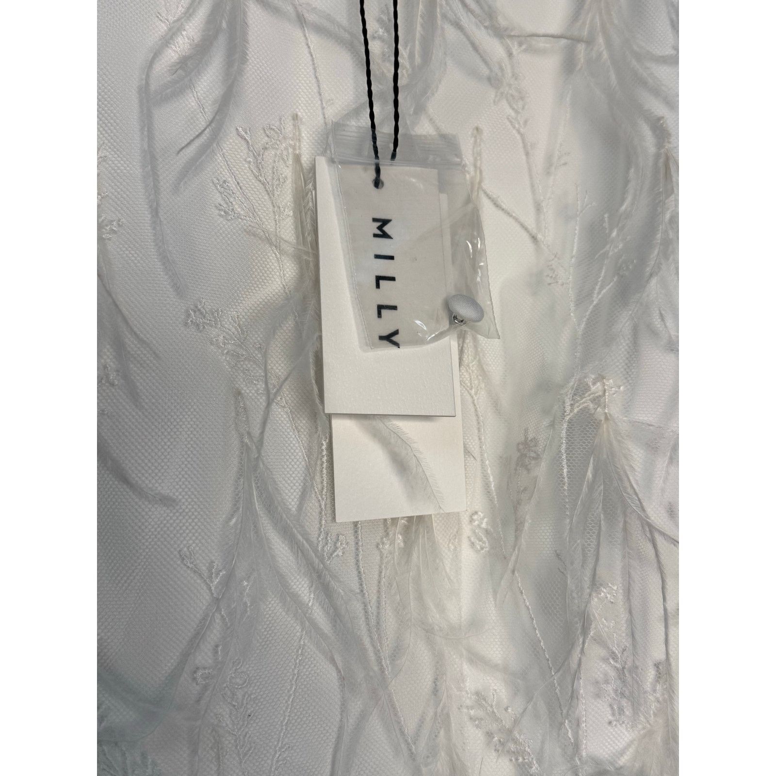 MILLY Milly NWT Rana Feather Shift Dress in White Size 6 Size M / US 6-8 / IT 42-44 - 6 Thumbnail