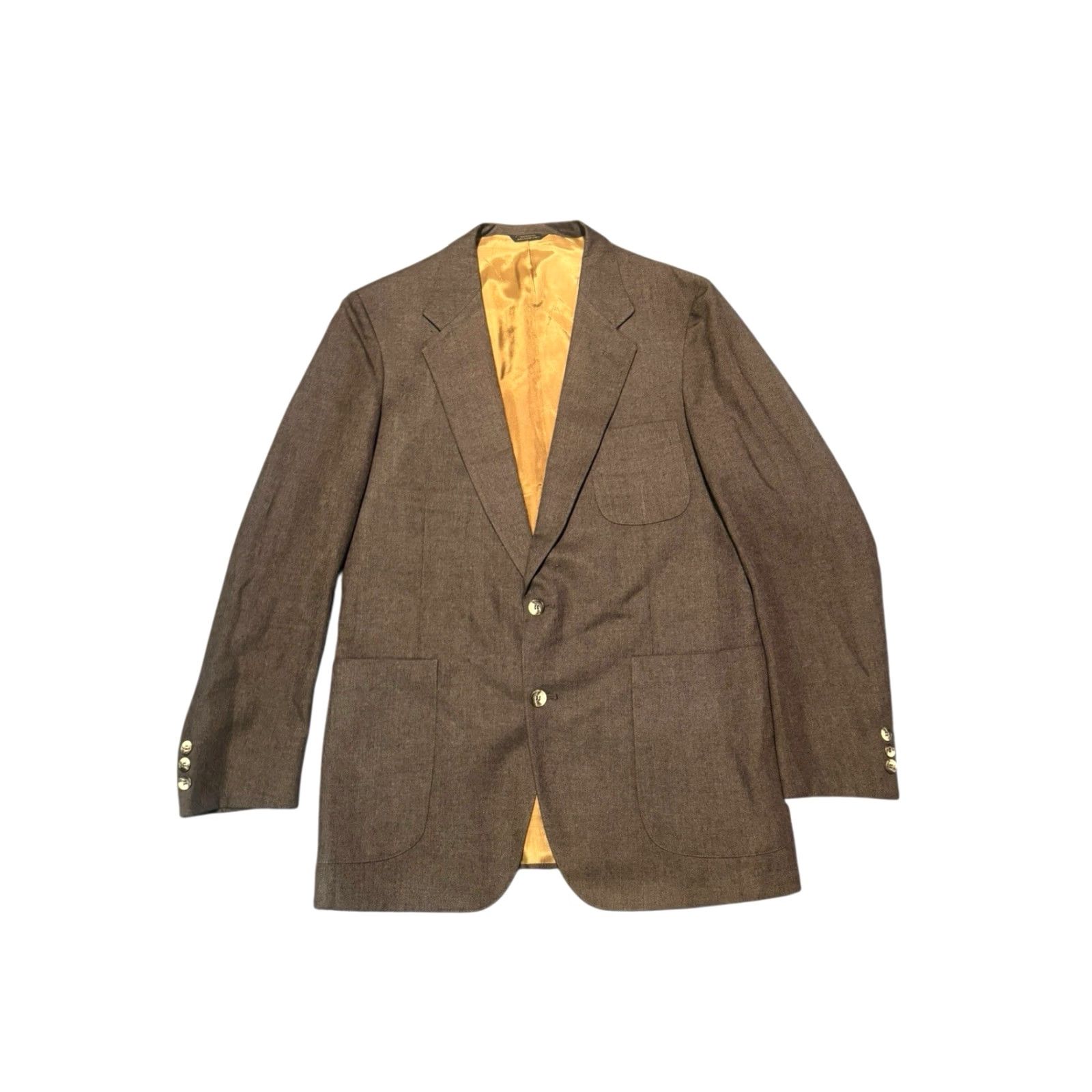 Levi's VINTAGE Levi's Blazer Mens 44R Brown Two-Button Sport Coat Jacket Preppy Size 44R - 2 Thumbnail