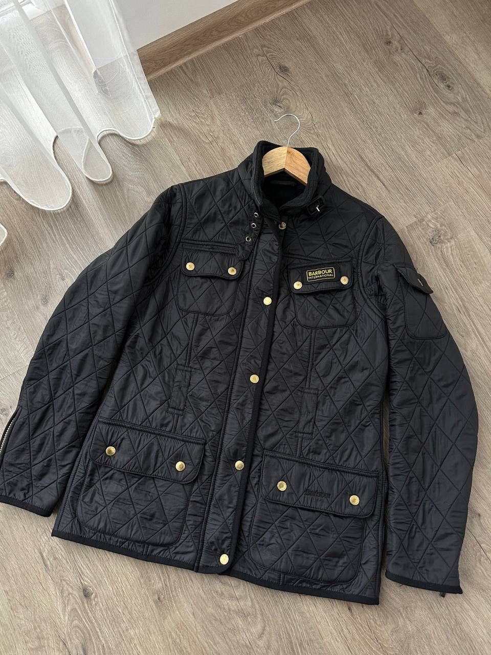 Barbour × Vintage Vintage Barbour International Quilted Black Jacket Size M / US 6-8 / IT 42-44 - 5 Thumbnail