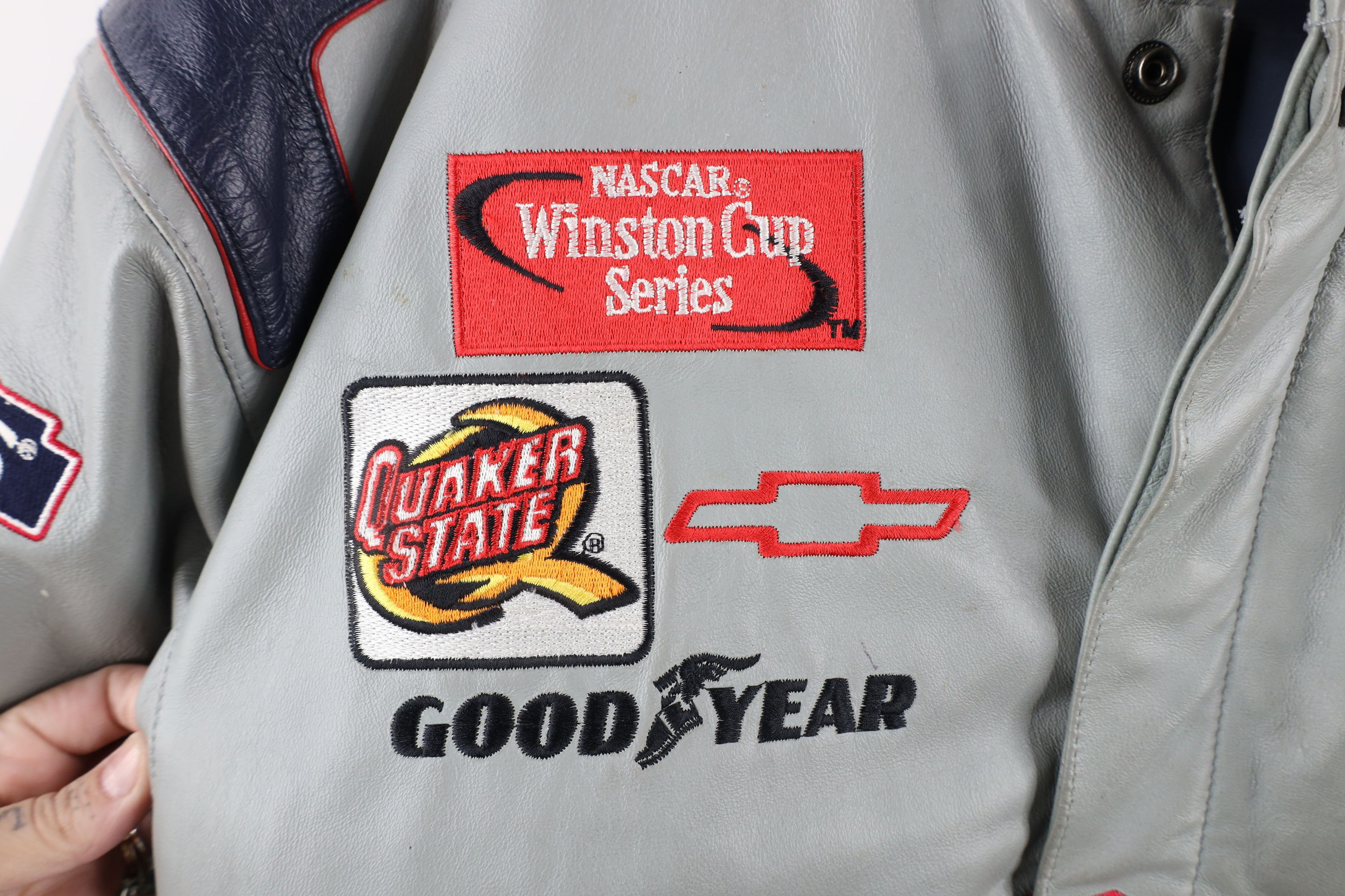 Vintage Vintage NASCAR Leather Jimmie Johnson Pit Crew Racing Jacket Size US L / EU 52-54 / 3 - 7 Thumbnail