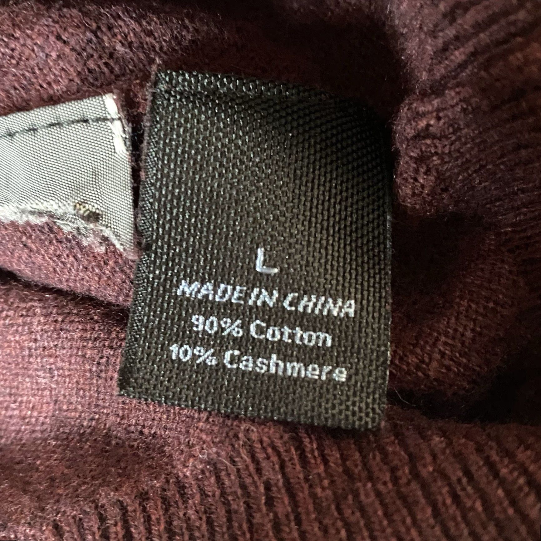 Vintage Marc Anthony Sweater Mens Large Maroon V-Neck Knit Pullover Cashmere Blend Size US L / EU 52-54 / 3 - 3 Thumbnail