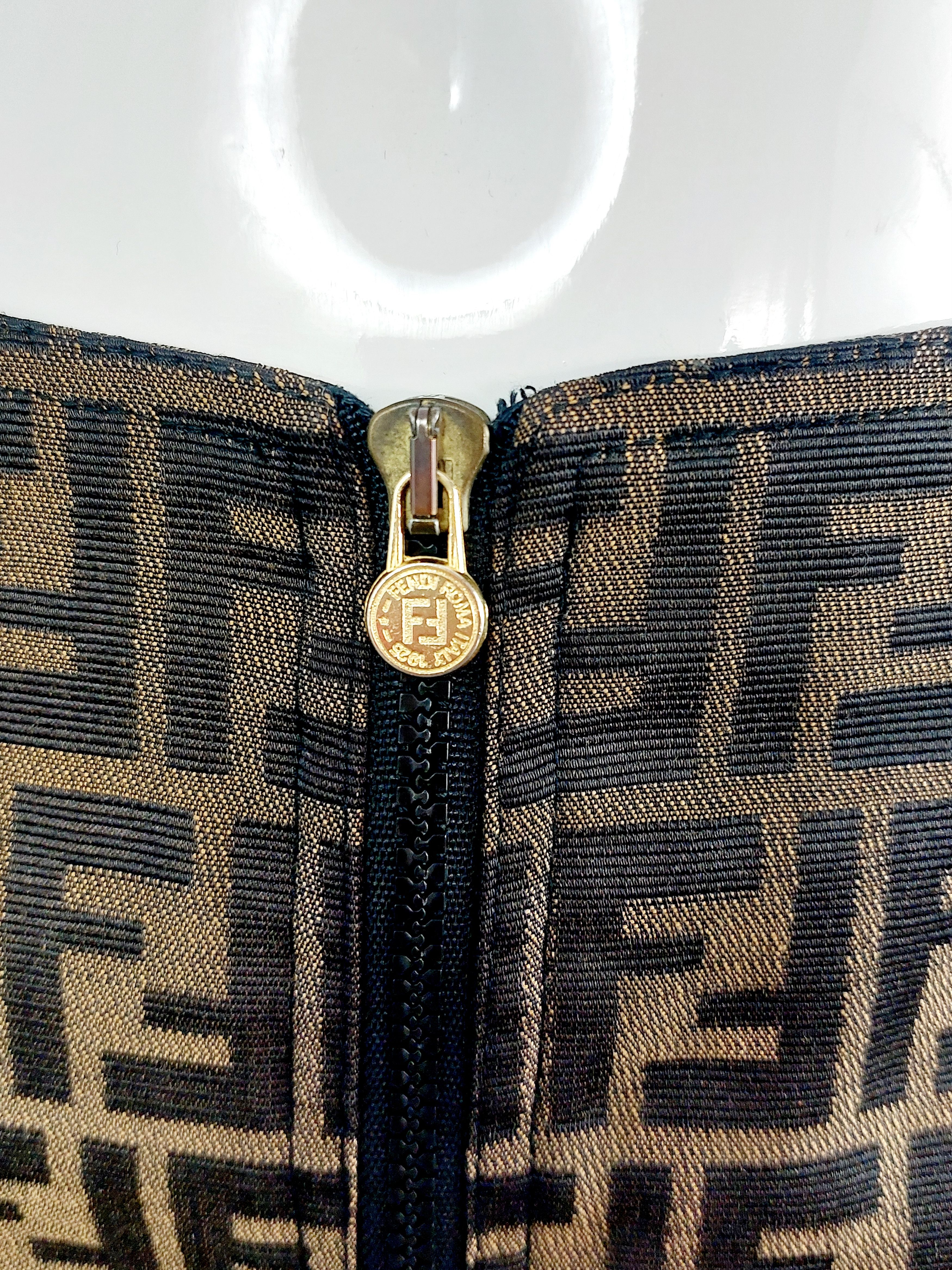 Fendi Fendi Zucca FF Archive Monogram FF 90’s Mini Pencil Skirt Size 27" / US 4 / IT 40 - 5 Thumbnail