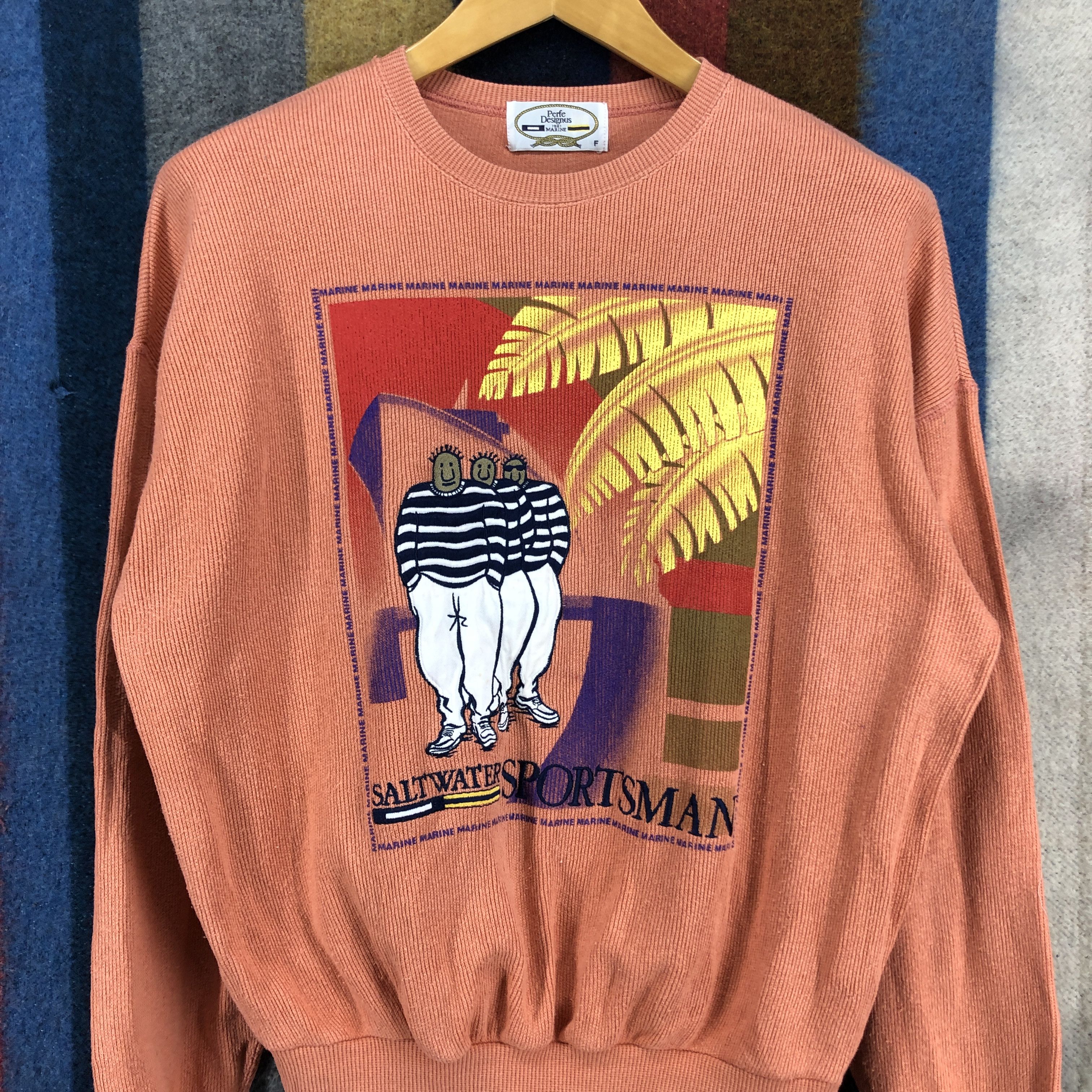 Japanese Brand 90s Salt Water Sportsman by PERFE DESIGNUS Sweatshirt #391/Q Size US M / EU 48-50 / 2 - 2 Thumbnail