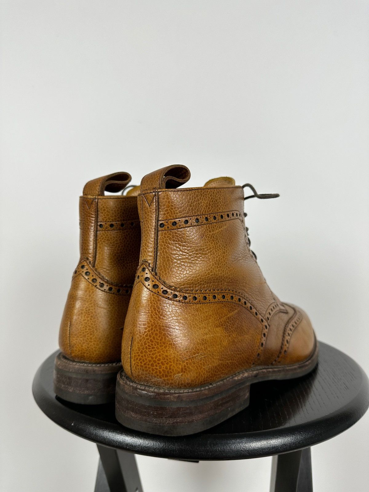 Loake Loake George Brown Leather Derby Brogue Boots Shoes Size US 10 / EU 43 - 3 Thumbnail
