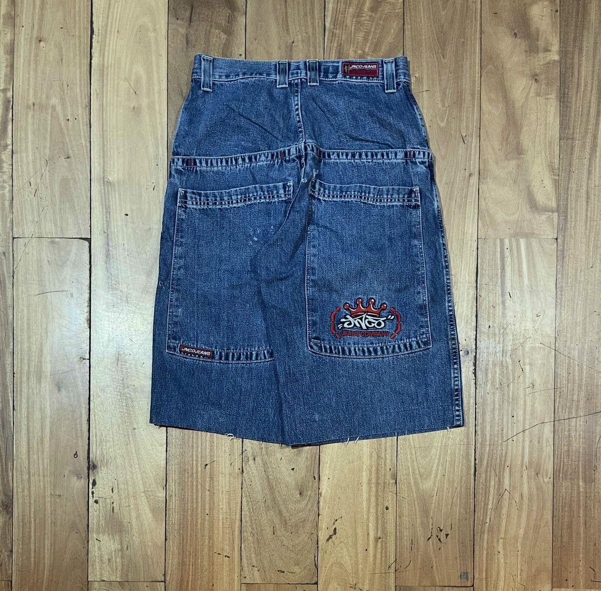 JNCO Vintage Blue jnco shorts Crown logo 30X32 Y2K Surfwear baggy Size US 31 - 1 Thumbnail