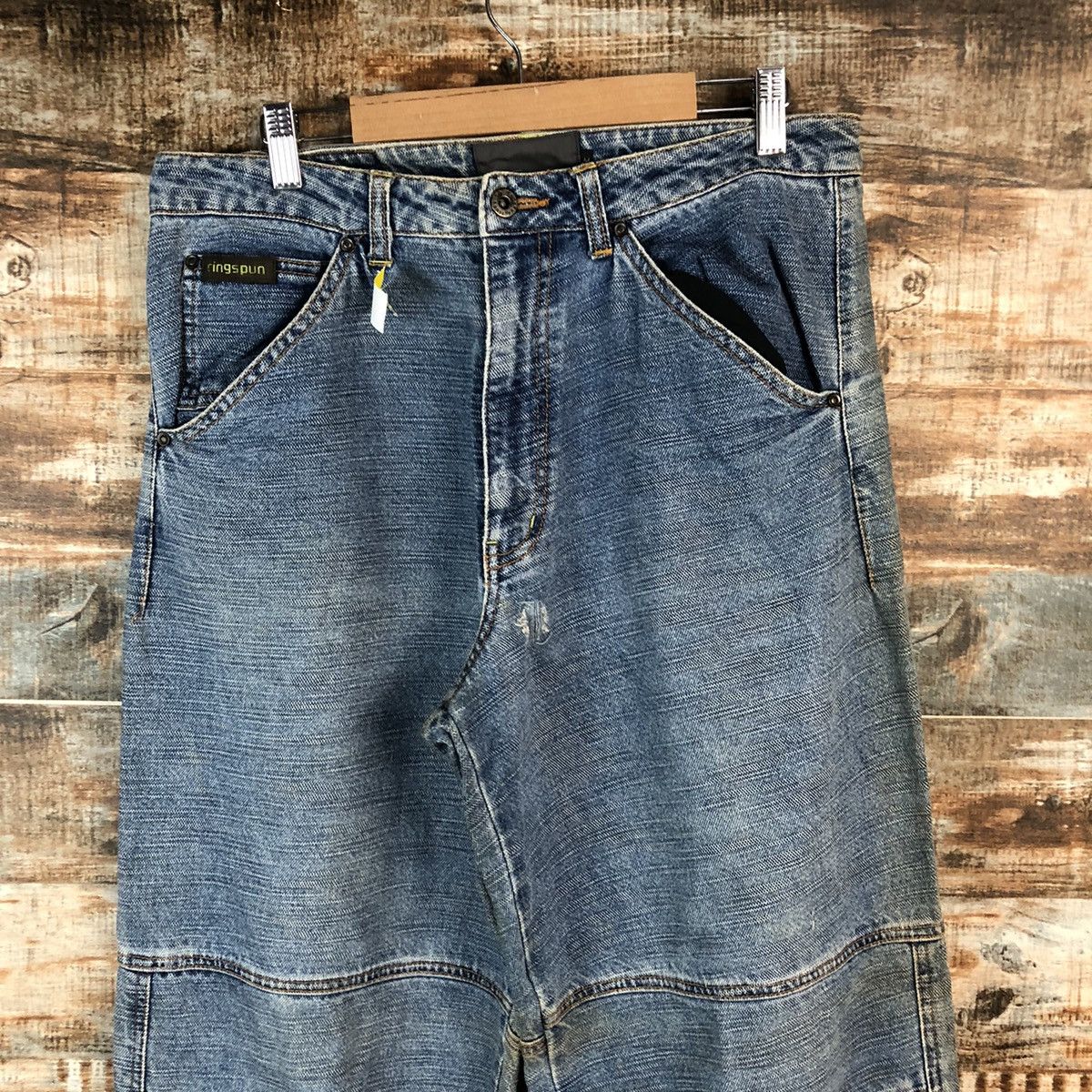 Ringspun DL Ring Spun double knee Blue vintage Denim Pants #C136 Size US 31 - 4 Thumbnail