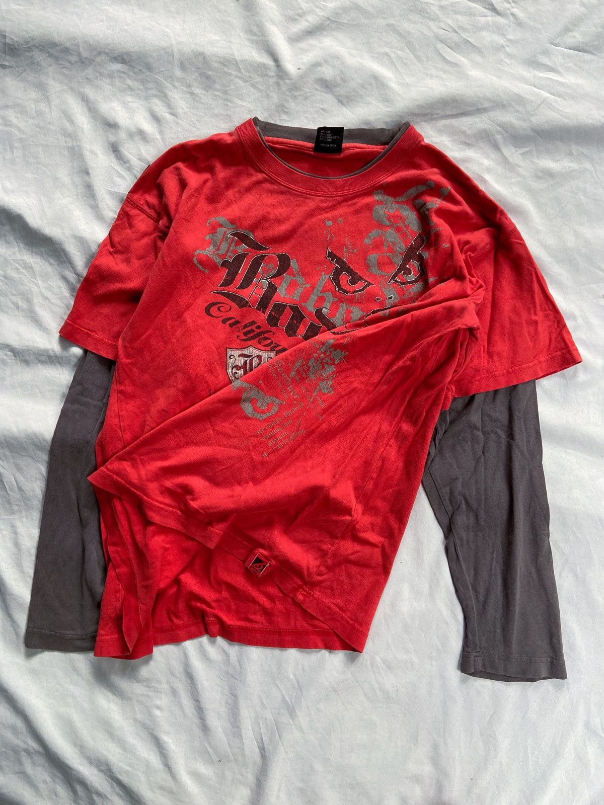 Japanese Brand BADBOY CALIFORNIA USA DOUBLE LAYER LONG SLEEVE Size US L / EU 52-54 / 3 - 6 Thumbnail